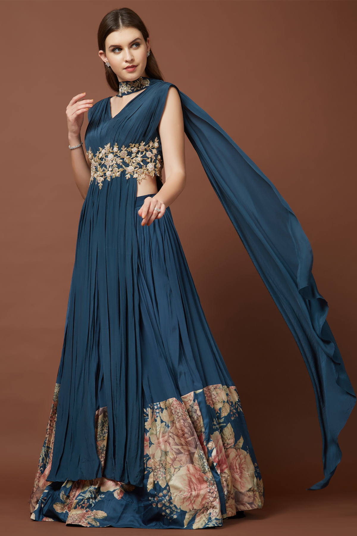 Navy Anarkali Lehenga