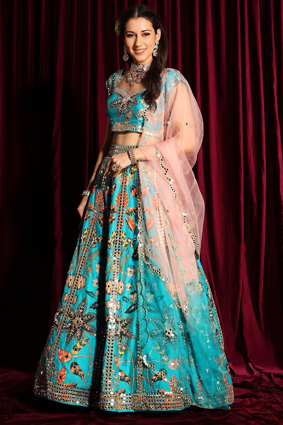 Turquoise Shalimar Lehenga