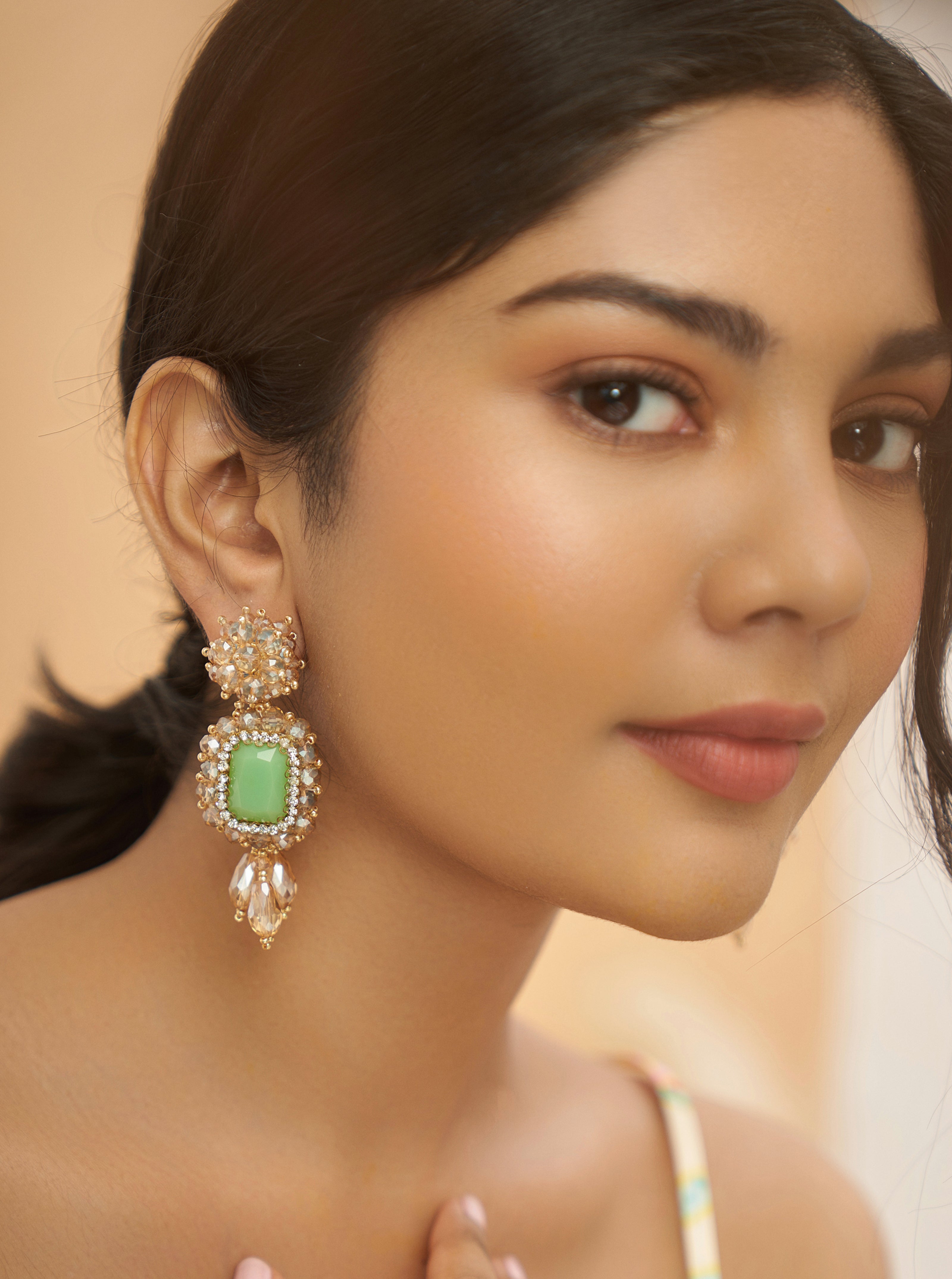 Green Stone Earrings