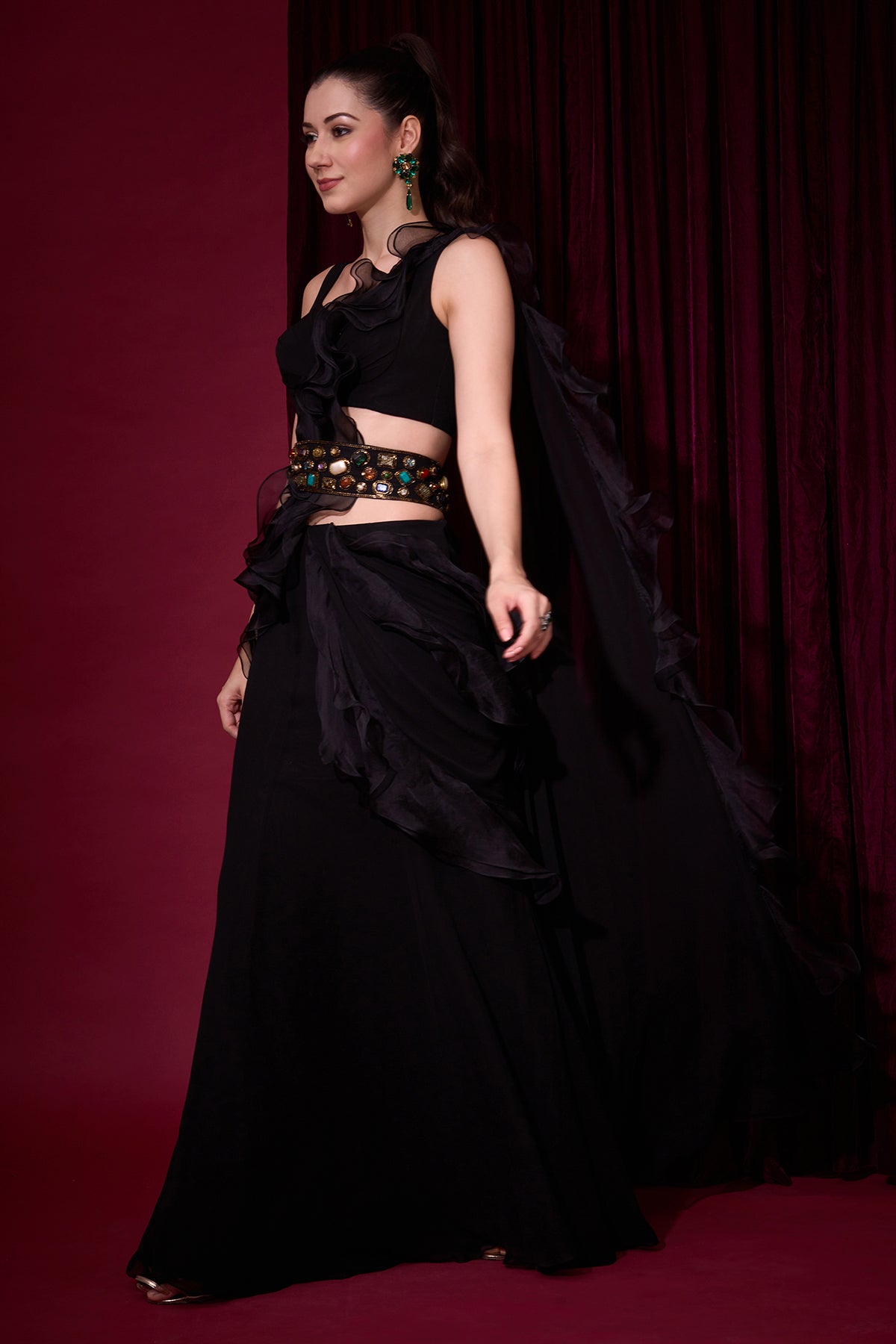 RAATRINI FRILL SAREE