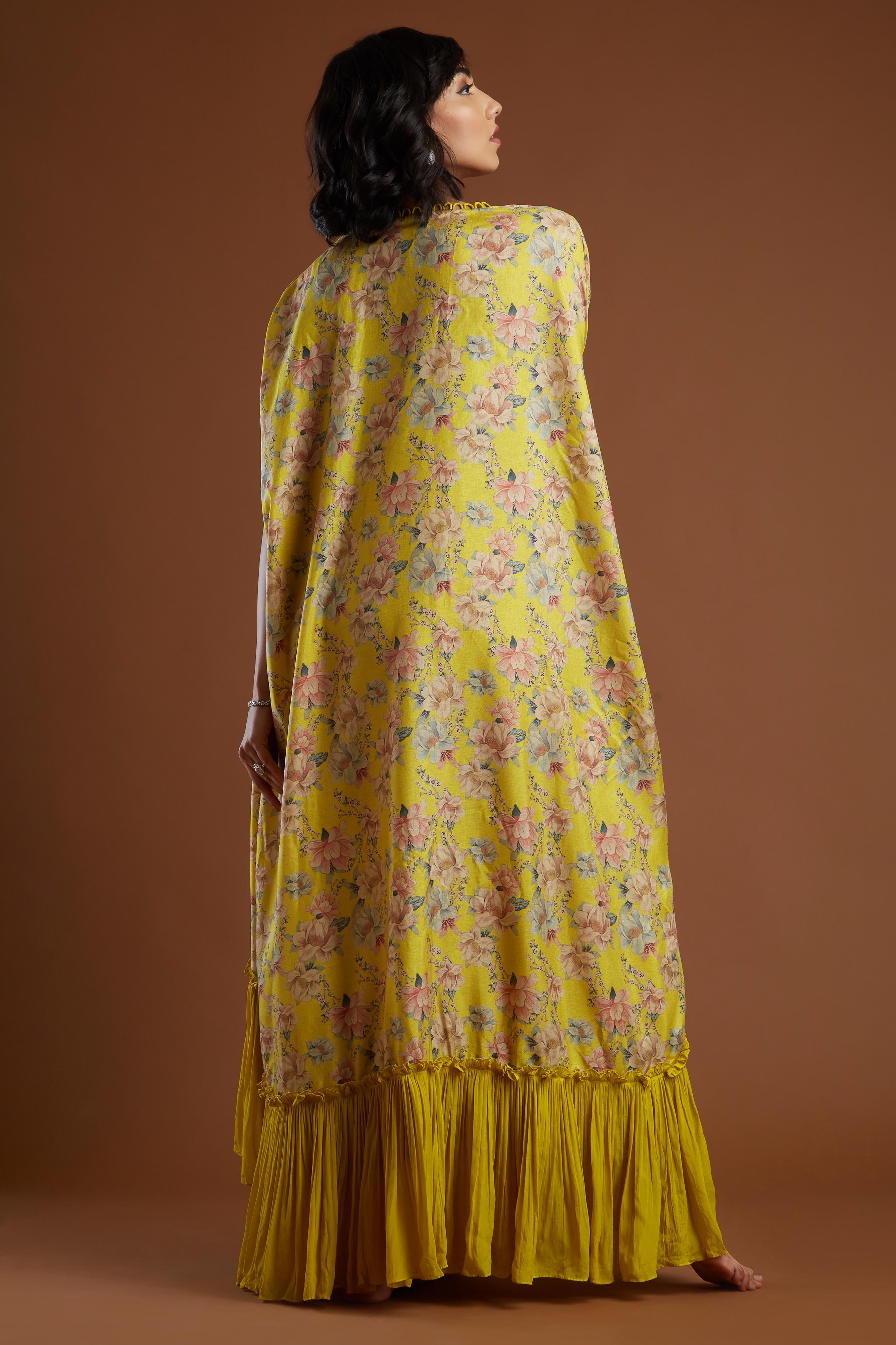 Yellow Drape Skirt Set