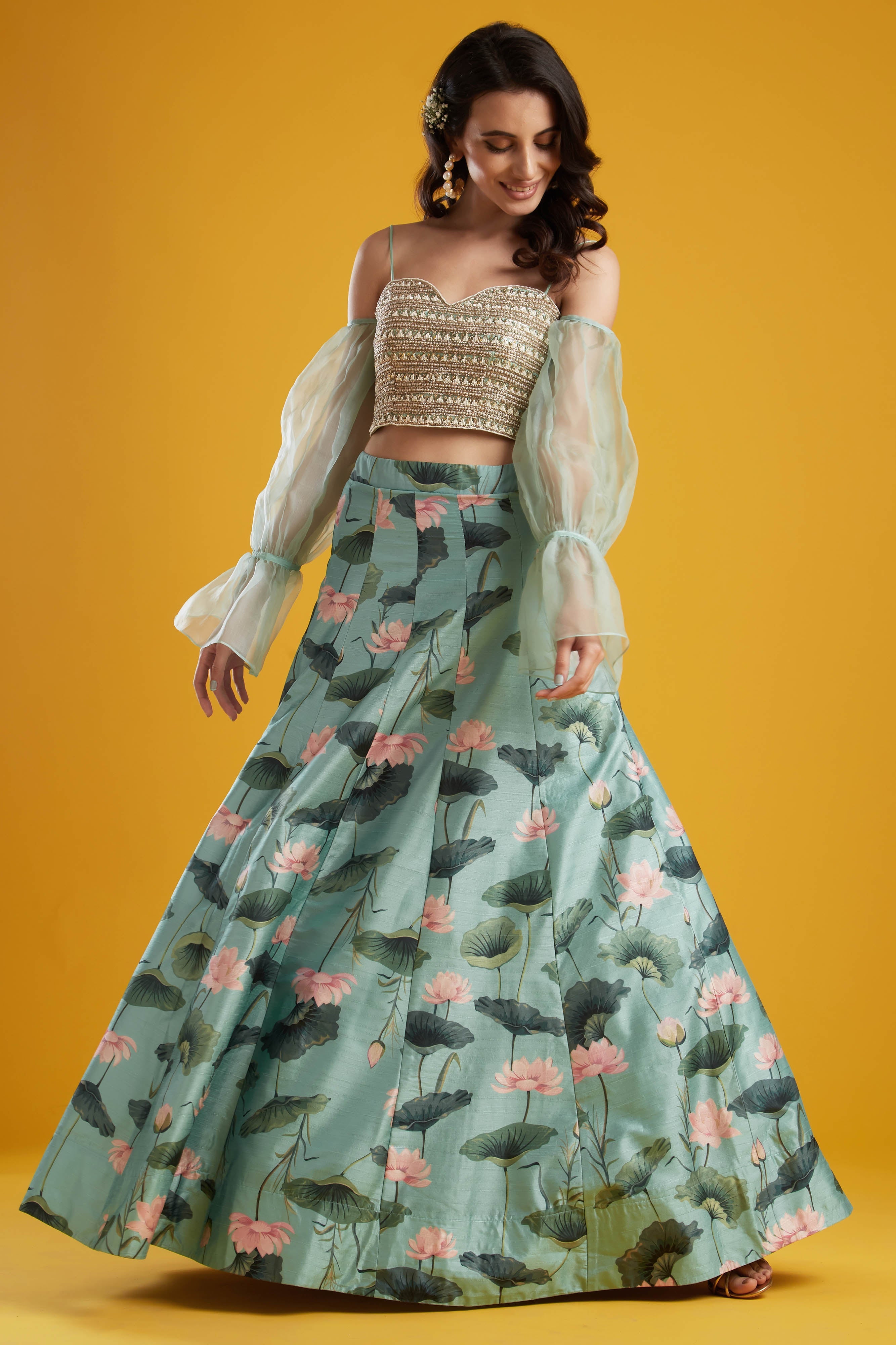 Aqua Jasmine Lehenga