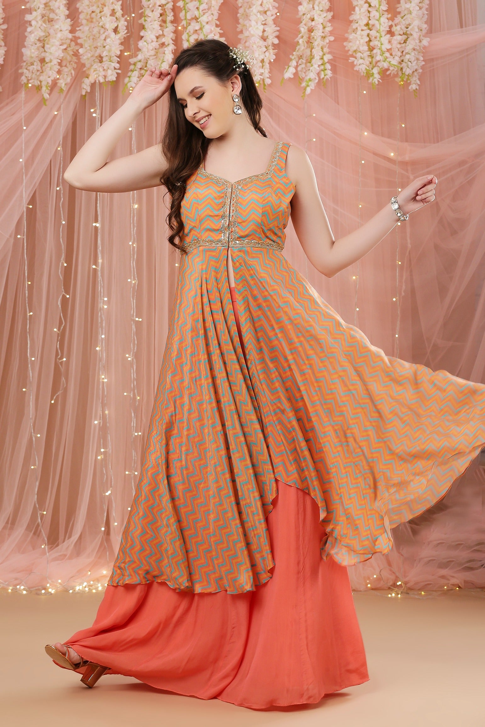 Chevron High Low Gharara