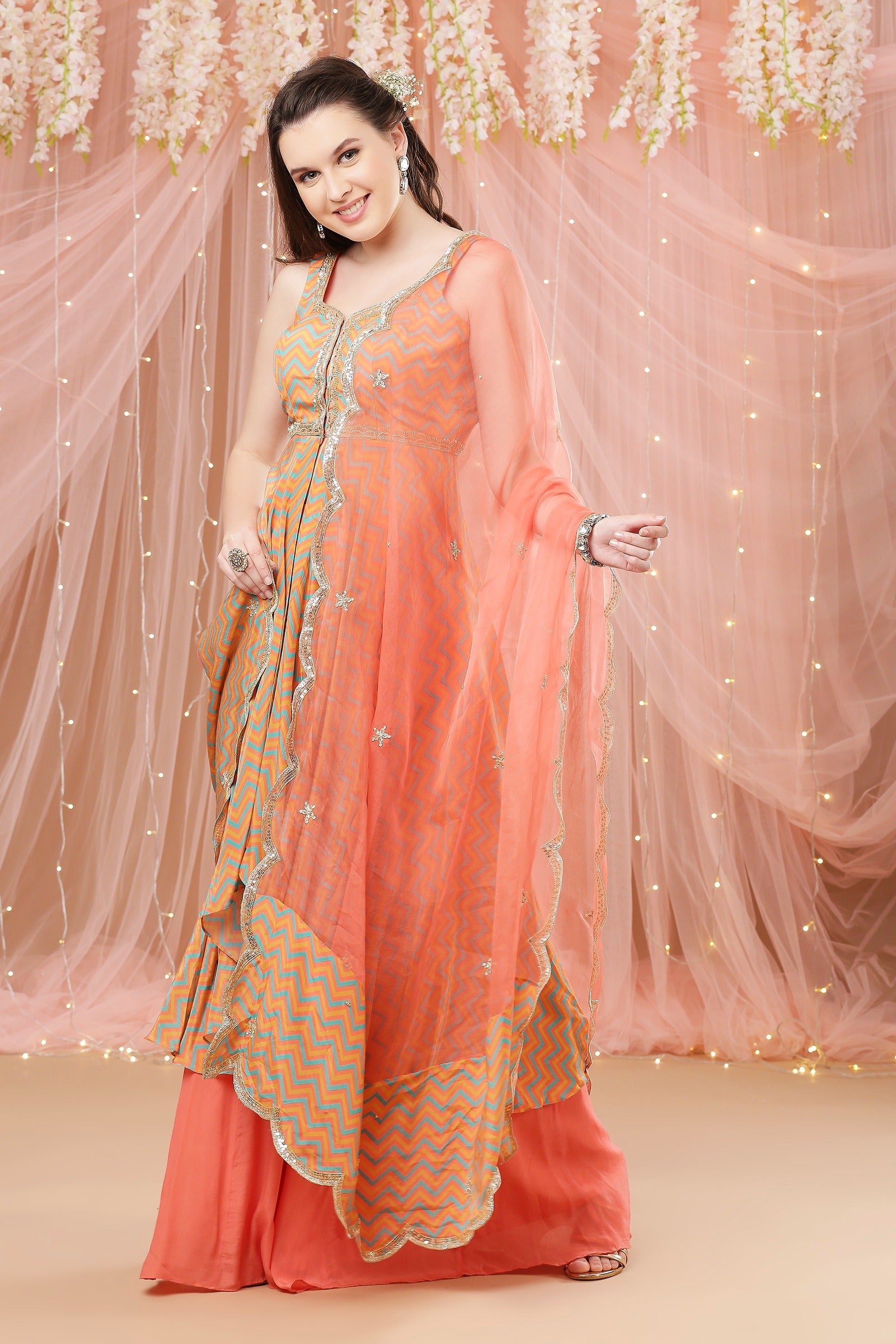 Chevron High Low Gharara