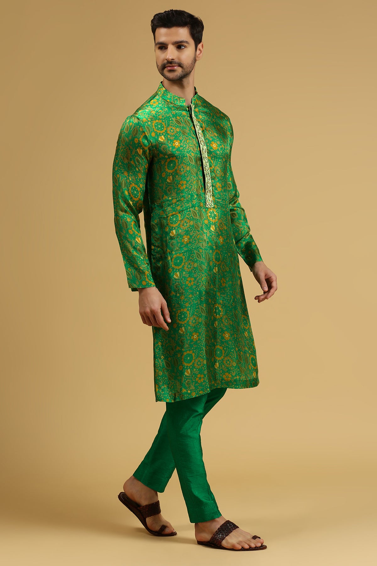 JADE GREEN PRINTED KURTA SET