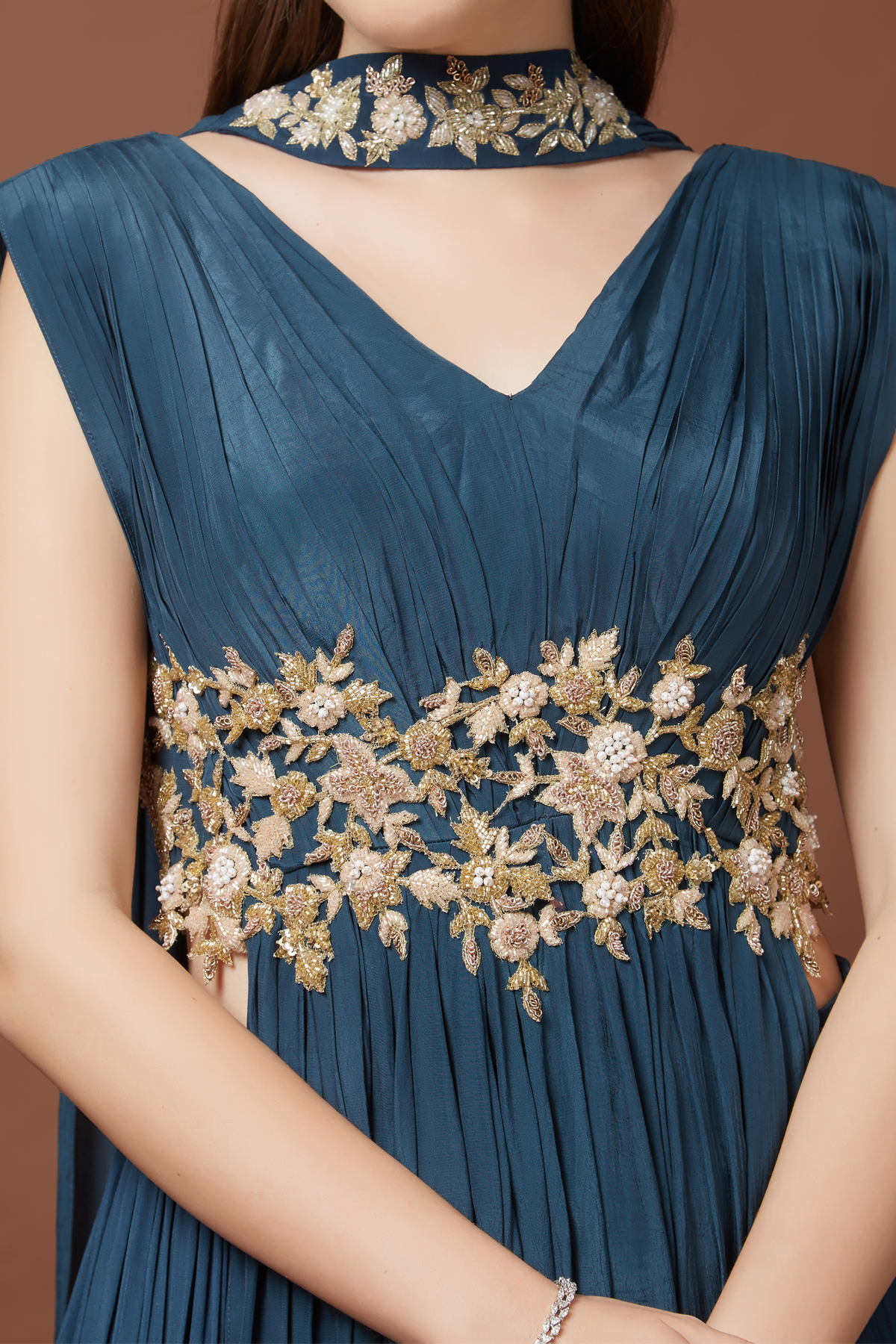 Navy Anarkali Lehenga