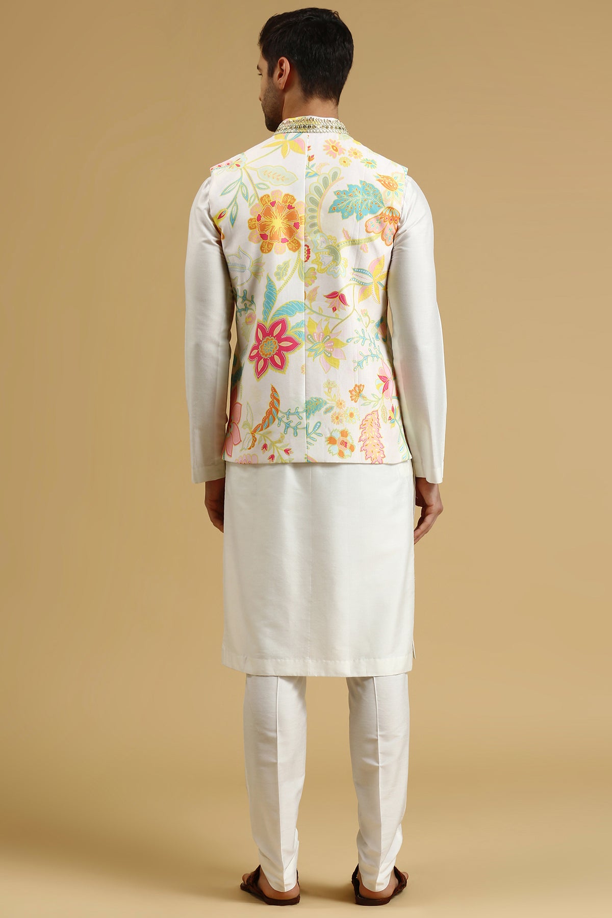 WHITE FLORAL BUNDI SET