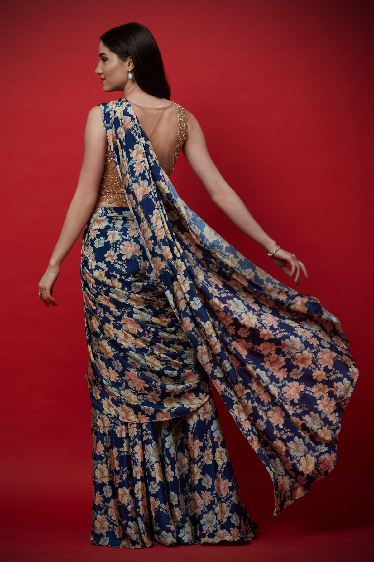 Printed Gharara Saree