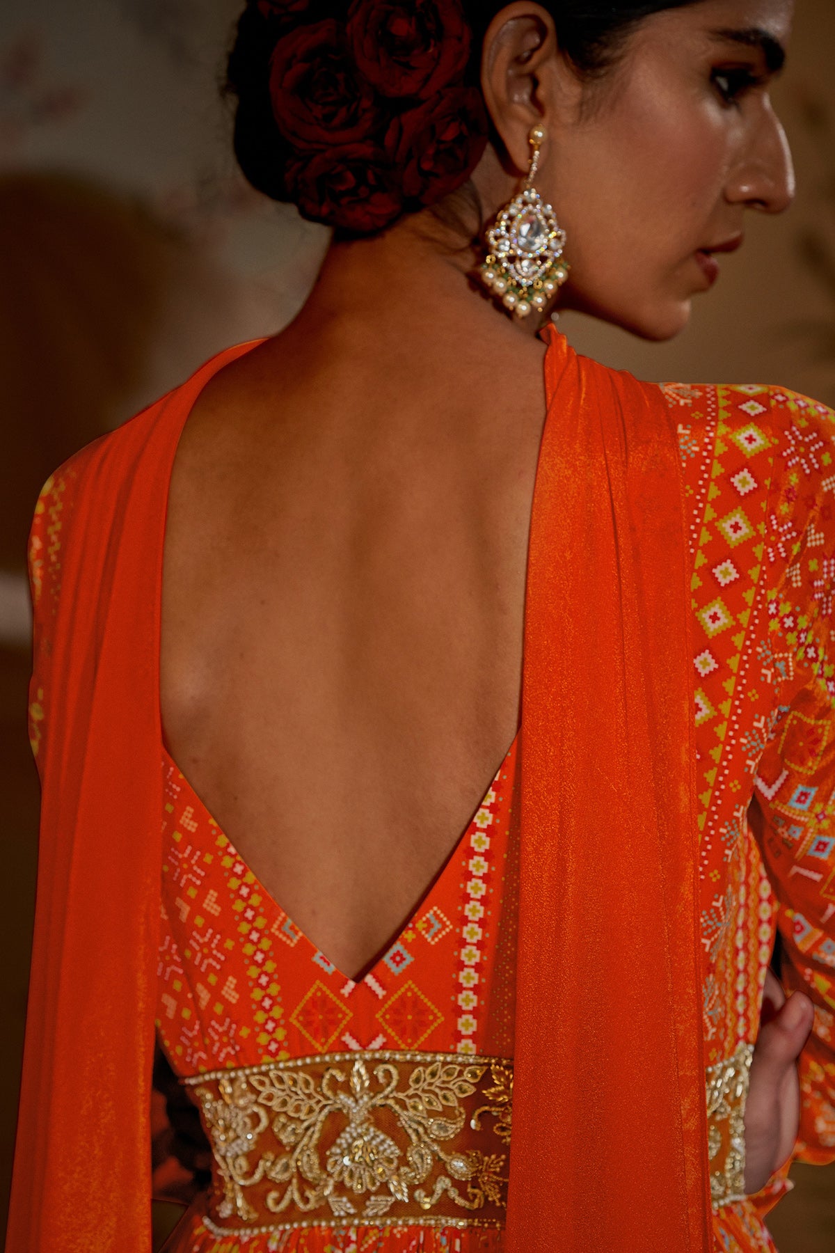 Tangerine Patola Anarkali