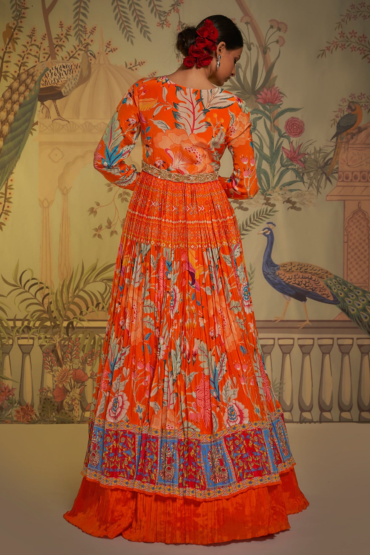 Tangerine Anarkali Lehenga