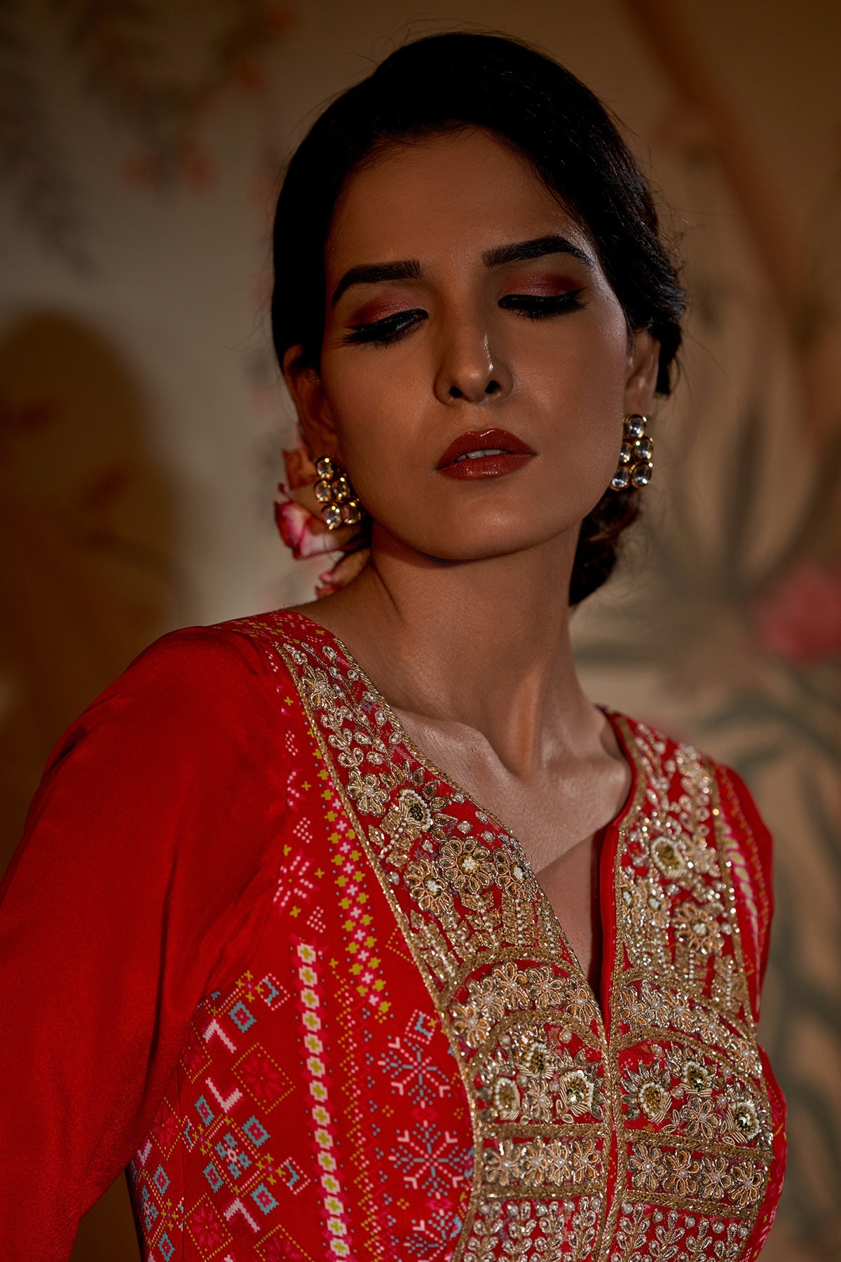 Scarlet Yoke Patola Anarkali