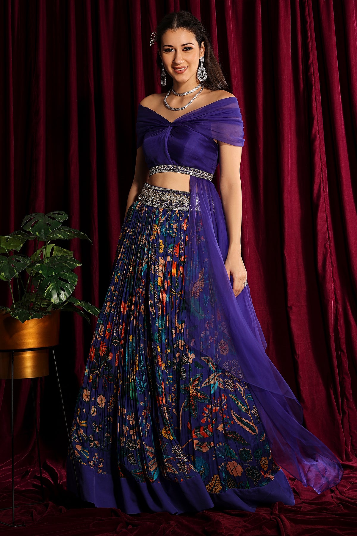Organza Drape Lehenga