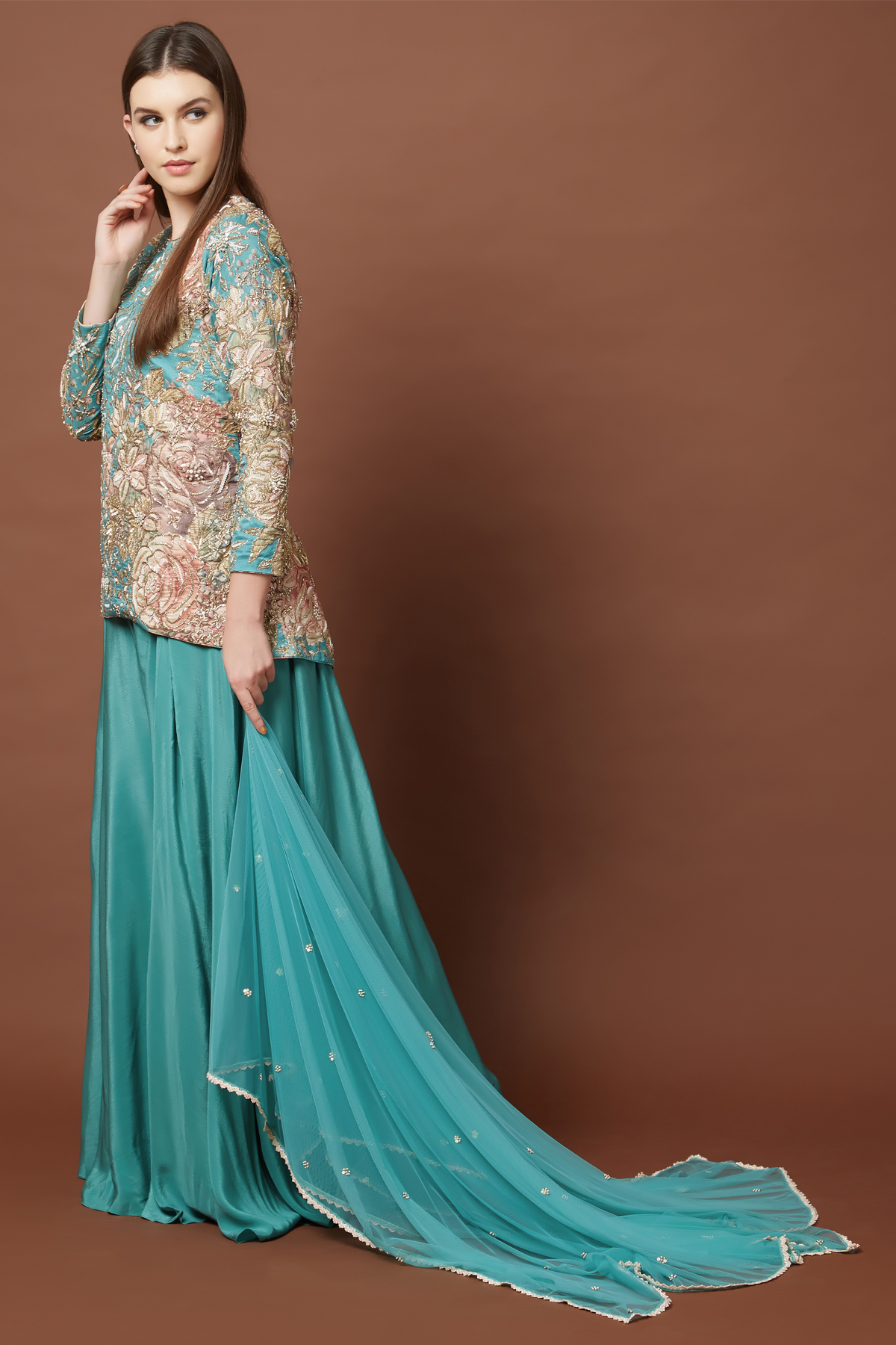 Aqua Palazzo Tunic Set