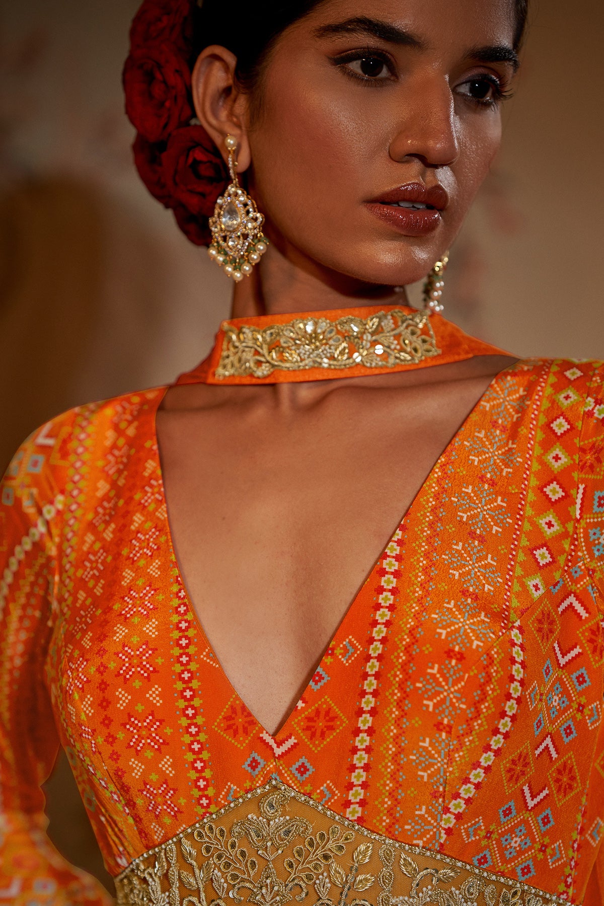 Tangerine Patola Anarkali