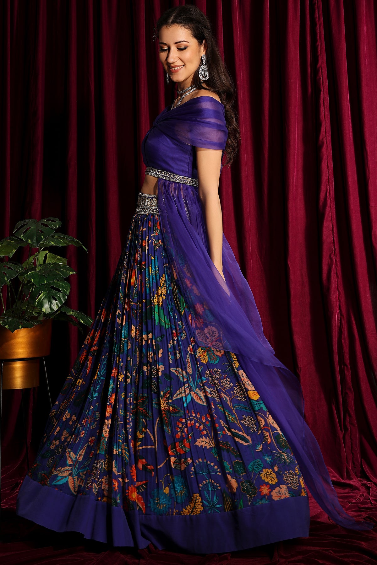 Organza Drape Lehenga
