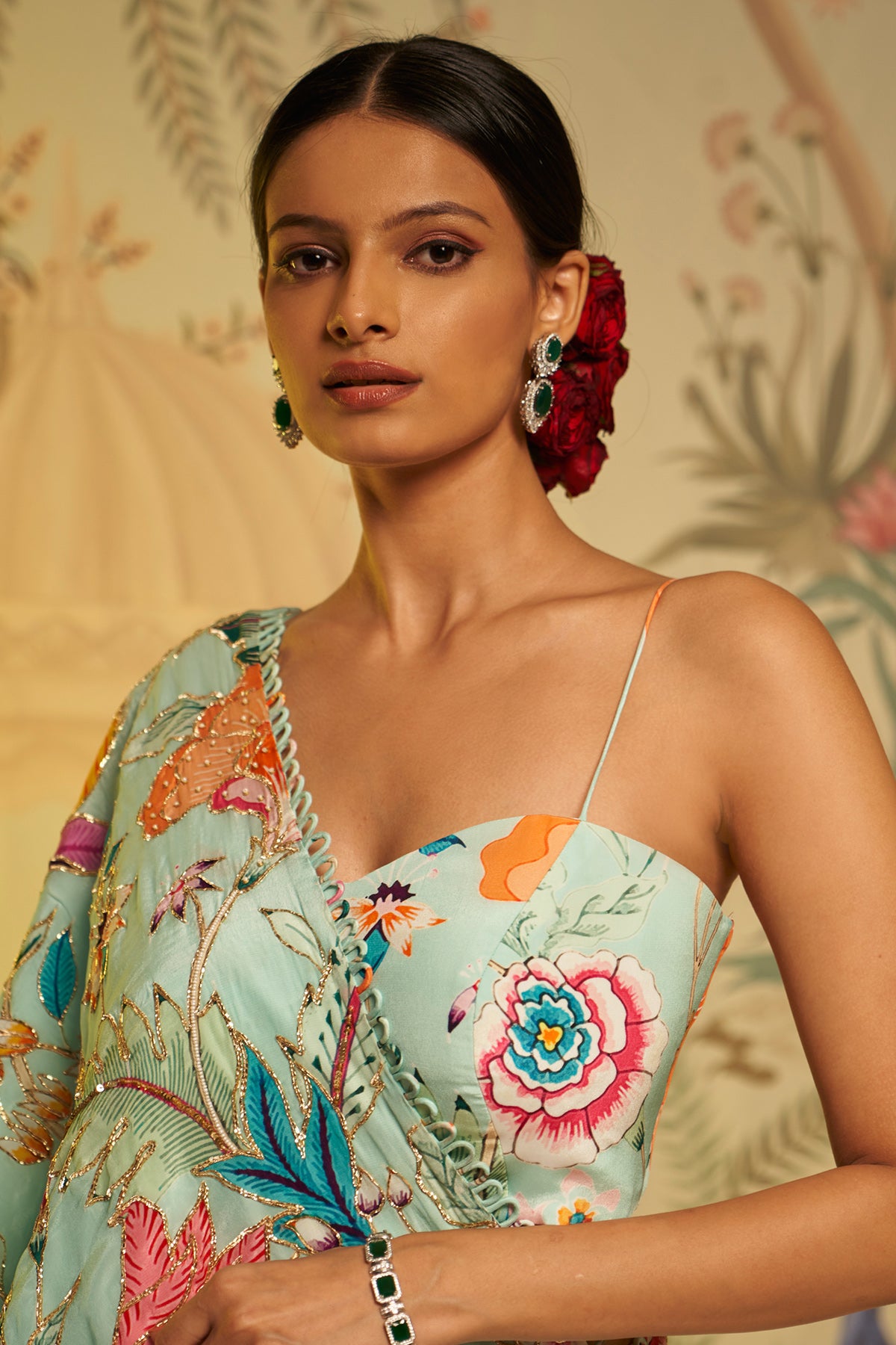 Aqua Cape Lehenga