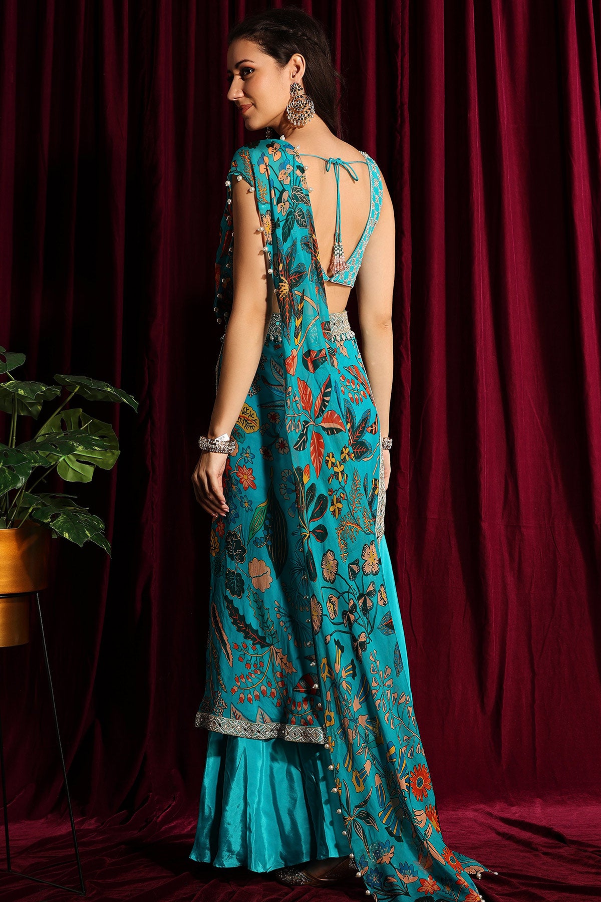 Gharara With Blouse And A Drape Saree