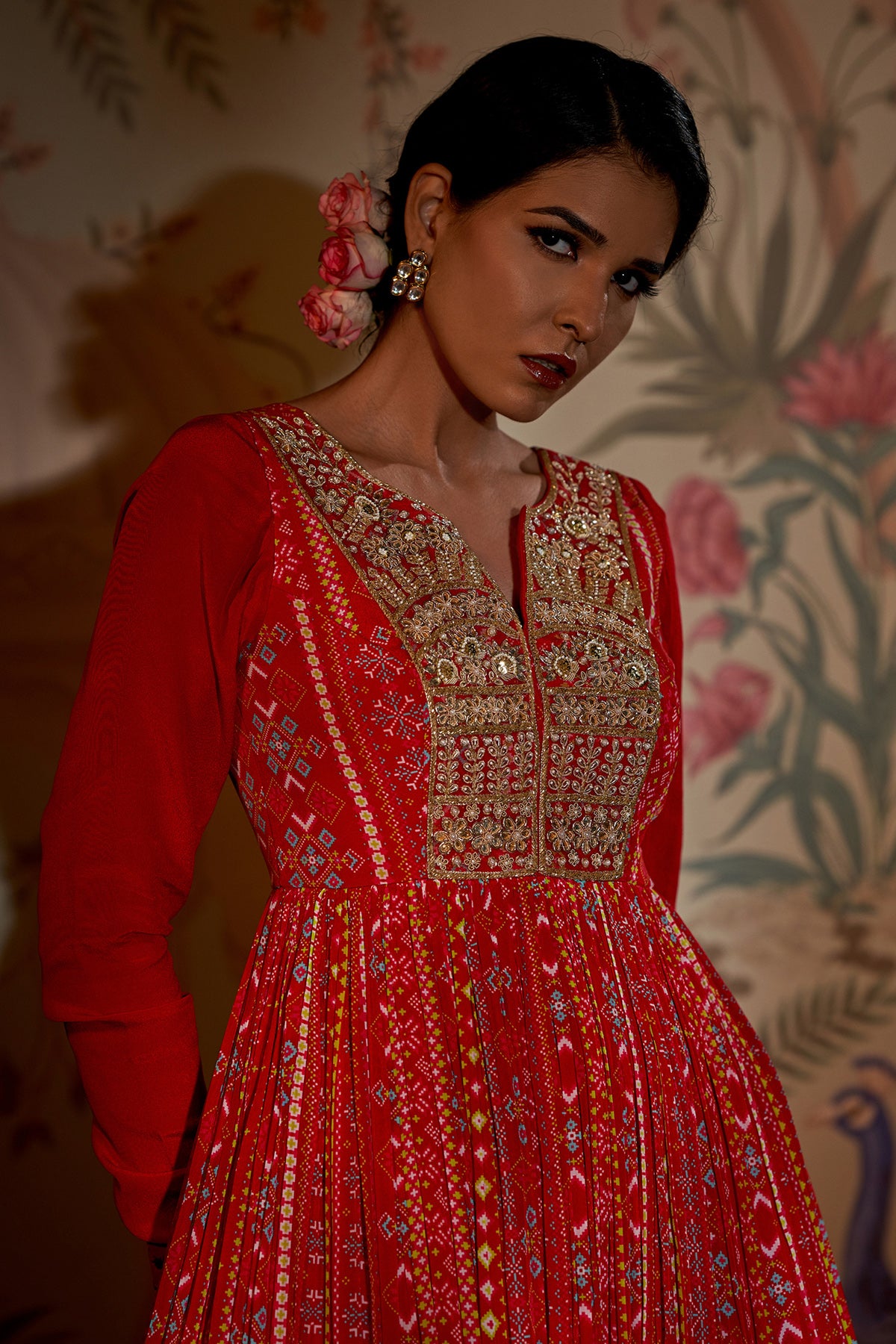 Scarlet Yoke Patola Anarkali