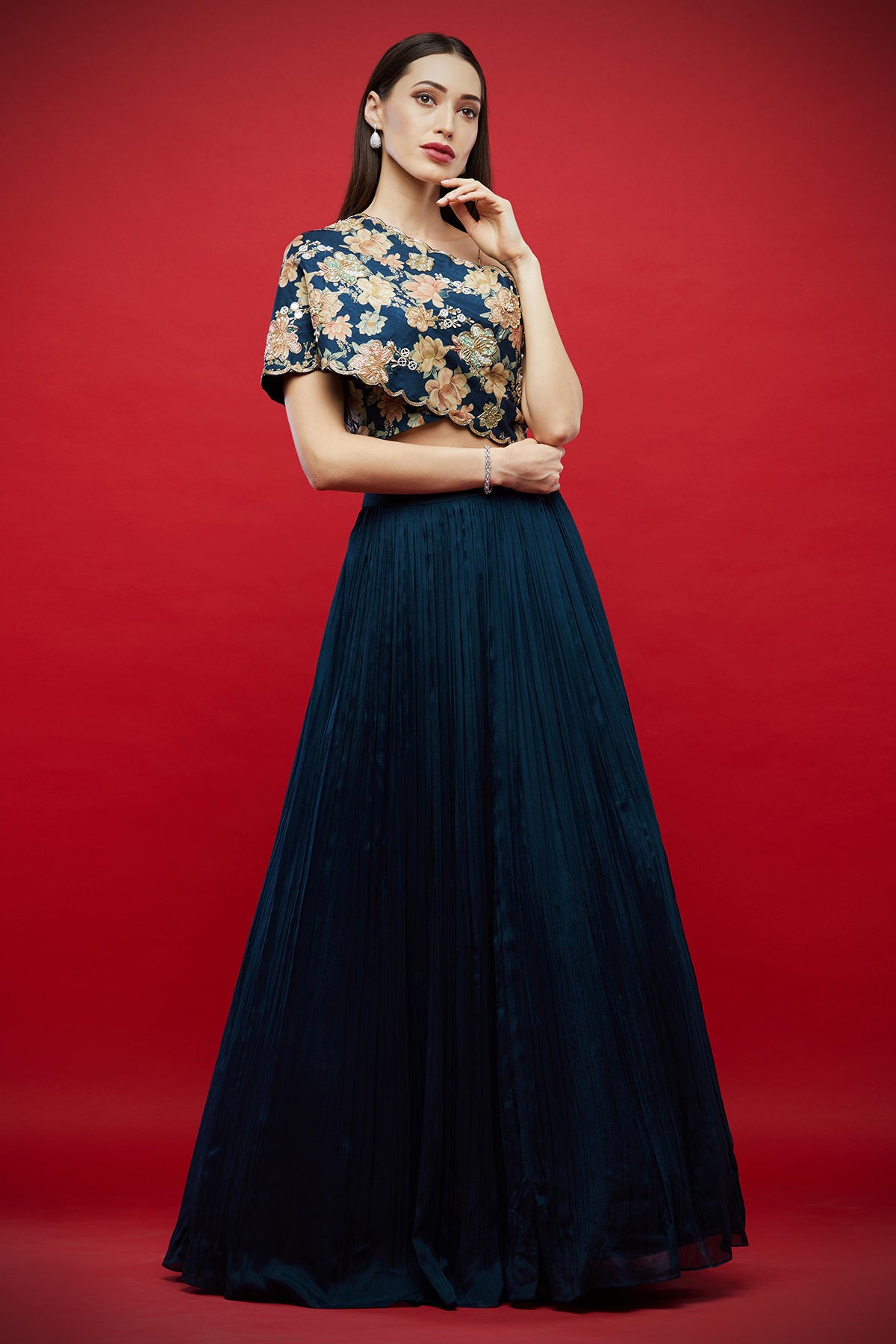 Short Cape Lehenga Set
