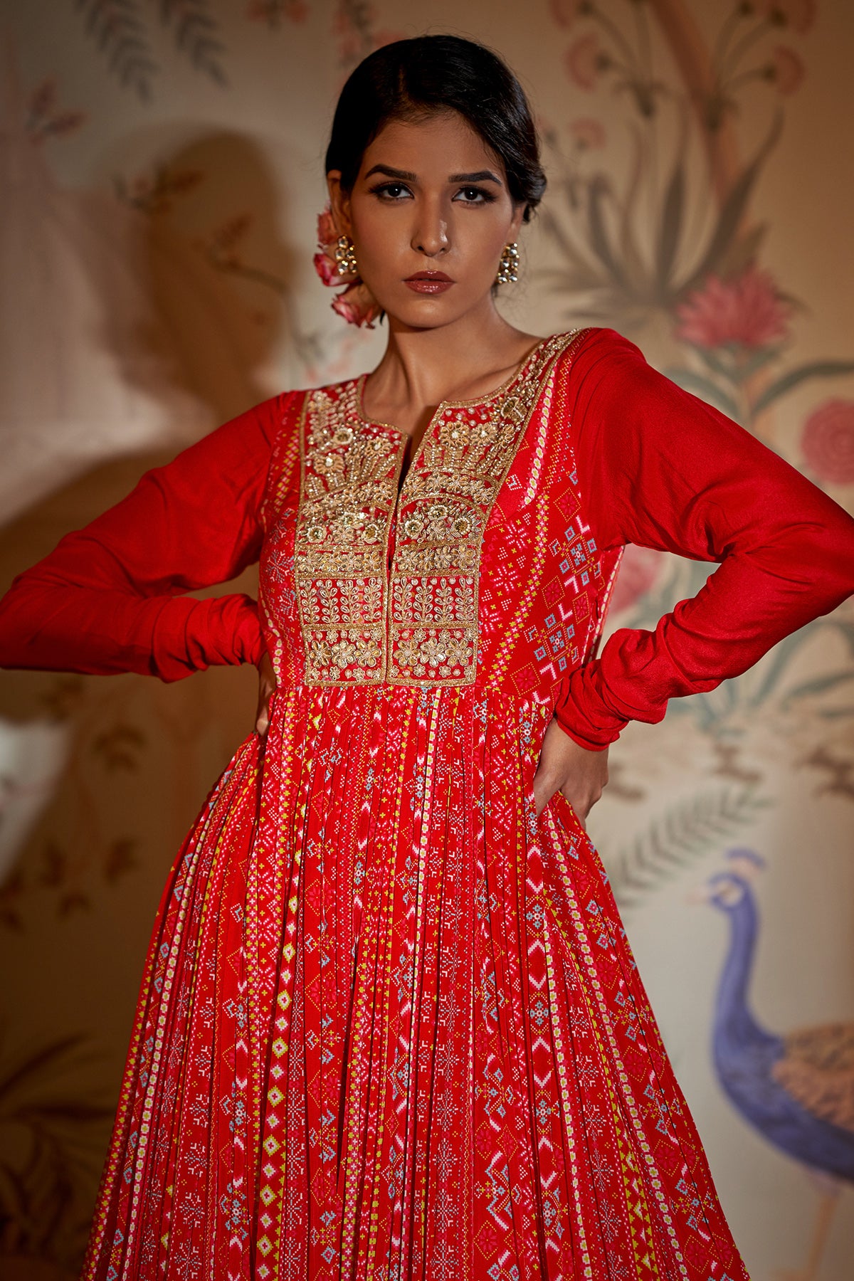 Scarlet Yoke Patola Anarkali