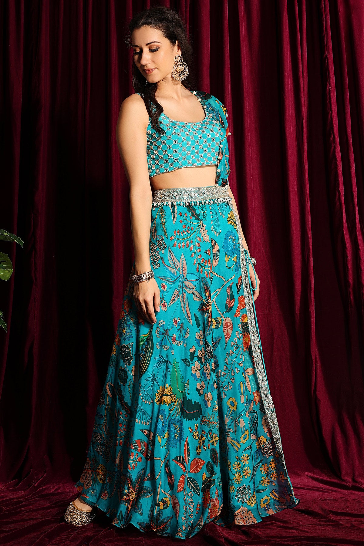 Gharara With Blouse And A Drape Saree