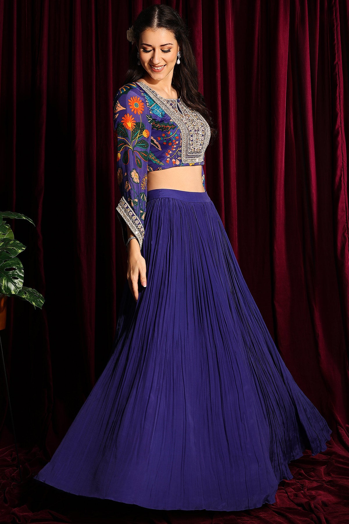 Angel Sleeves Lehenga Set