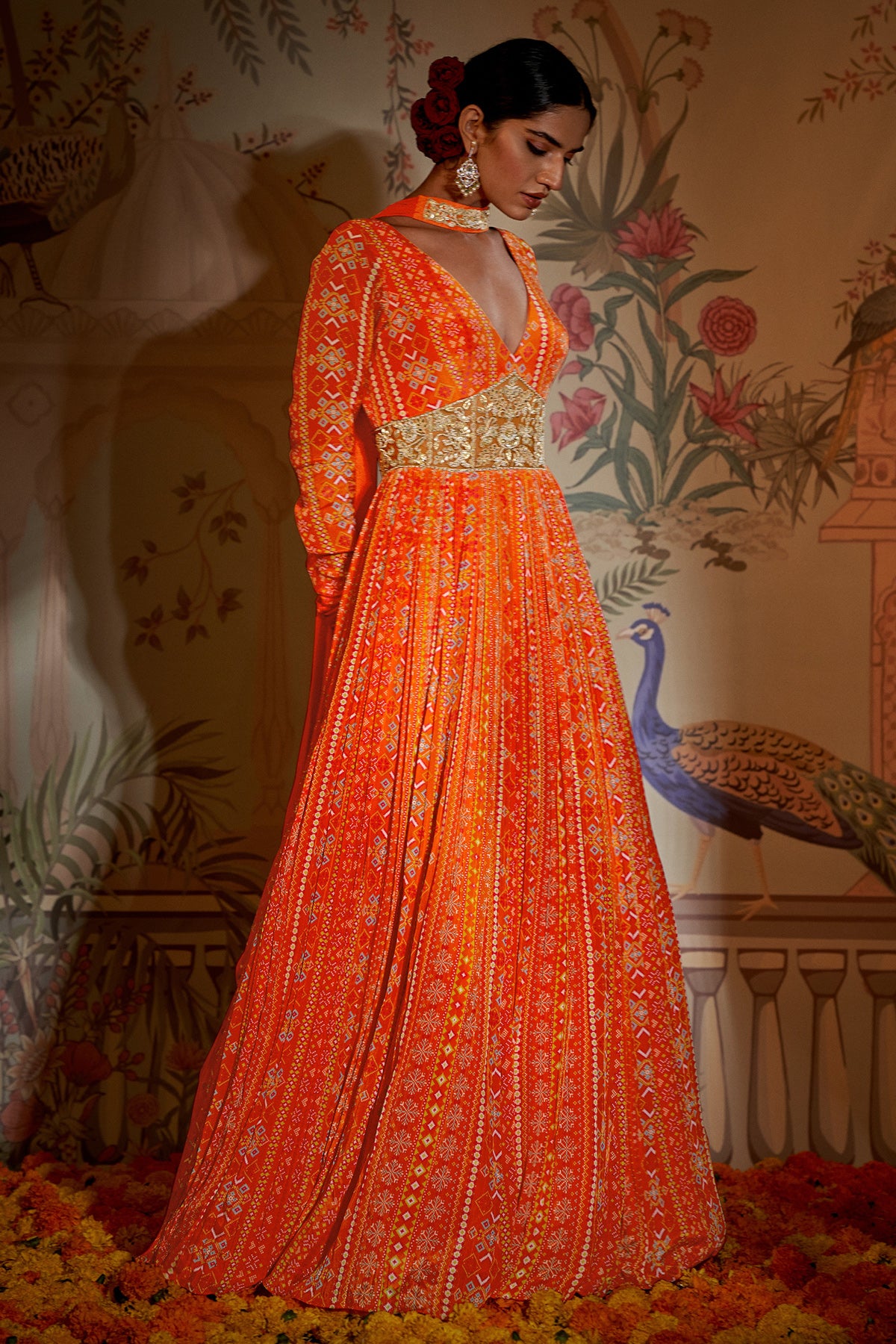 Tangerine Patola Anarkali