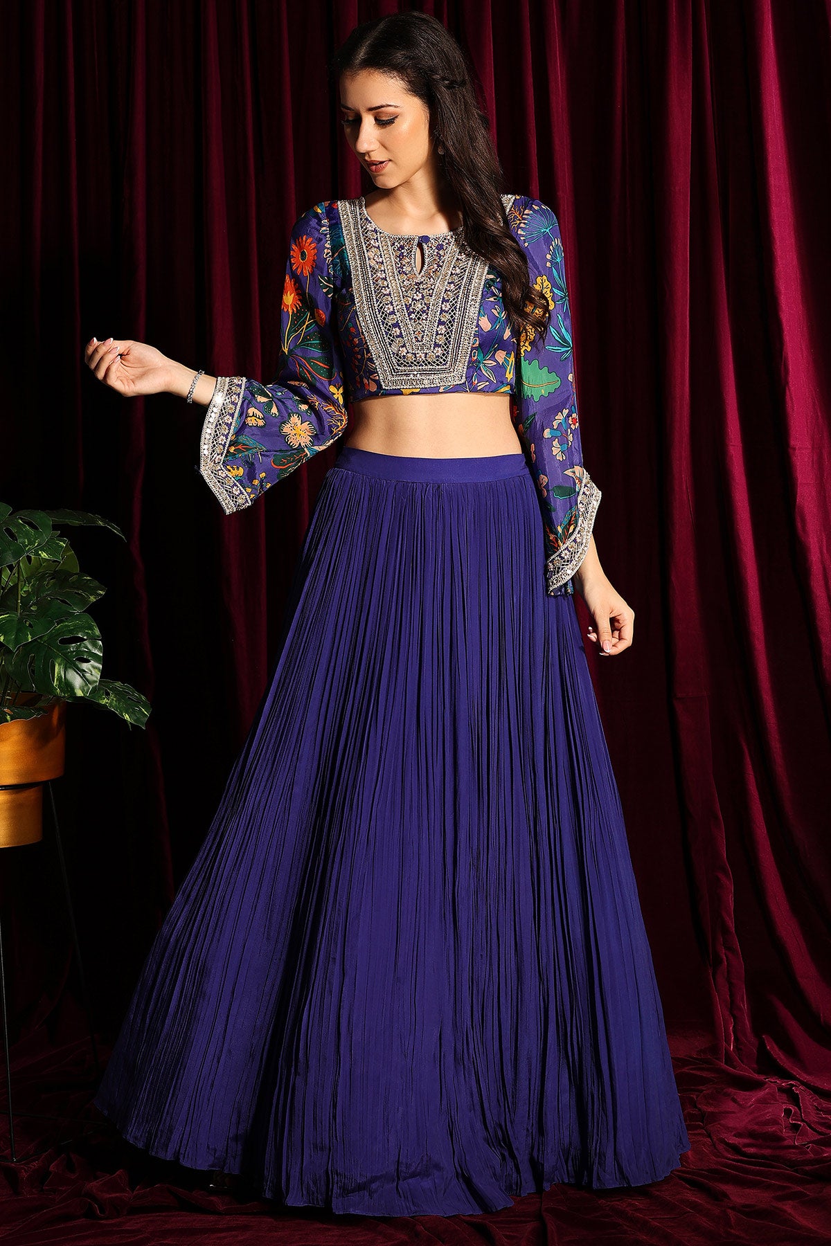 Angel Sleeves Lehenga Set