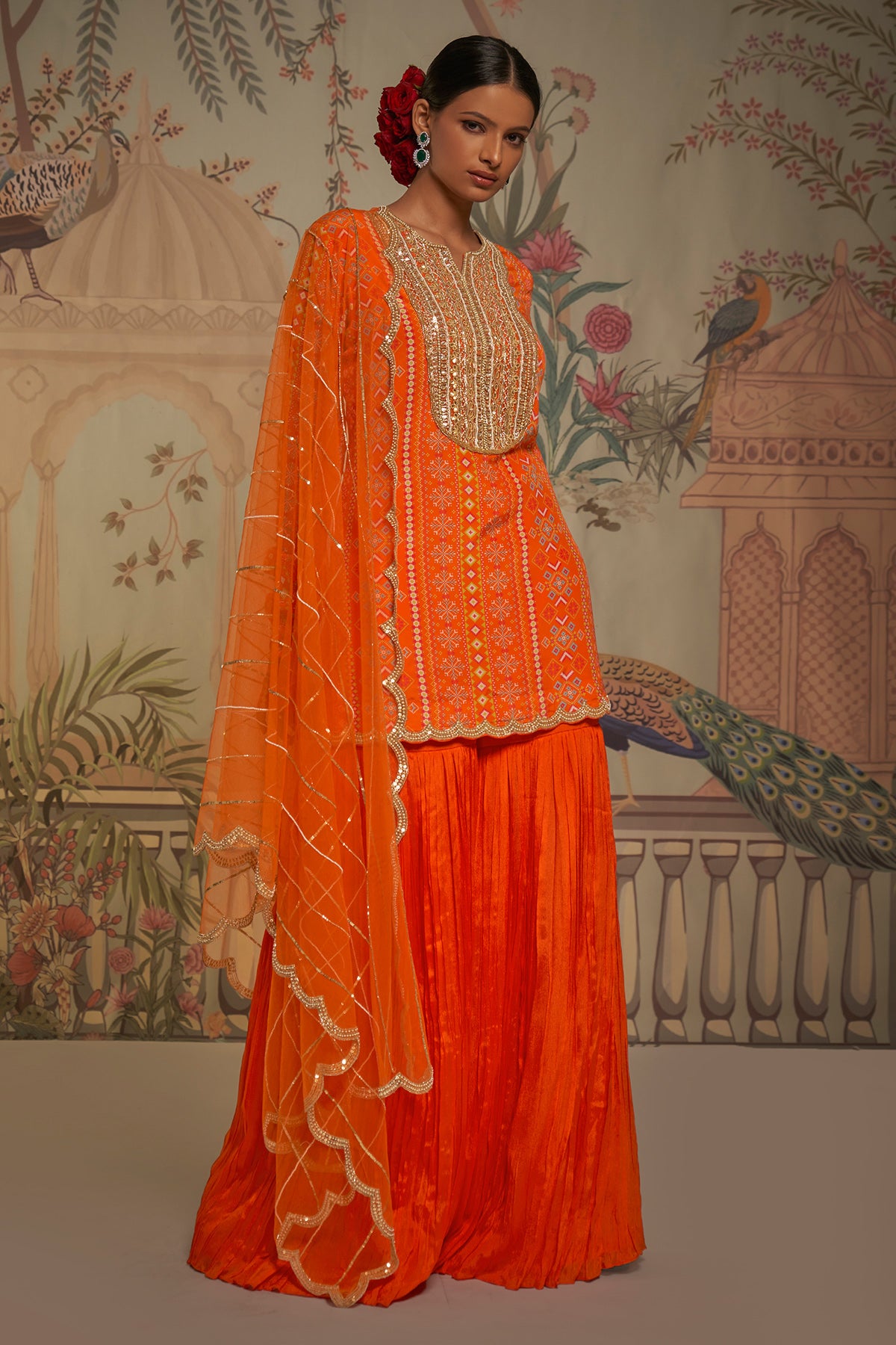 Tangerine Patola Gharara
