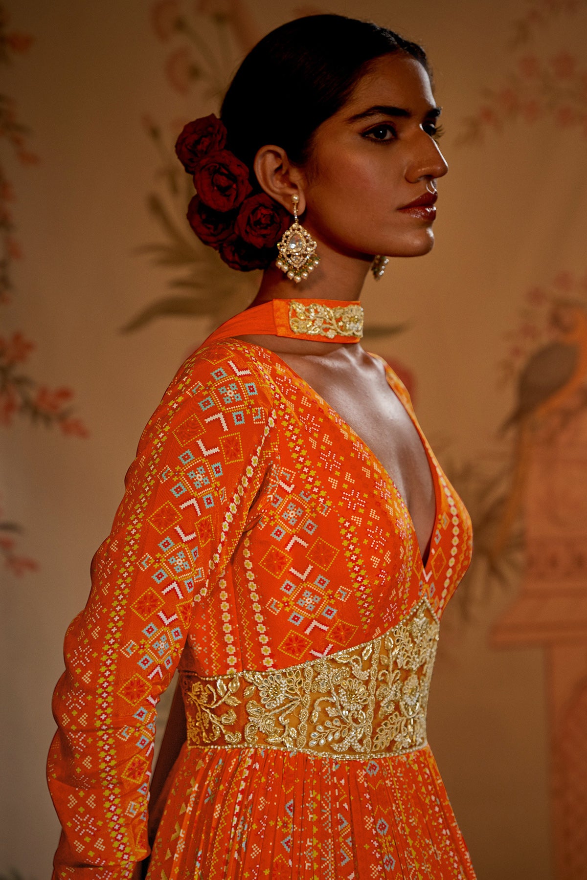 Tangerine Patola Anarkali
