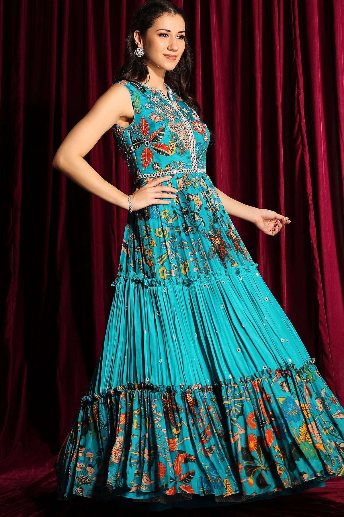 Gathered Anarkali Gown