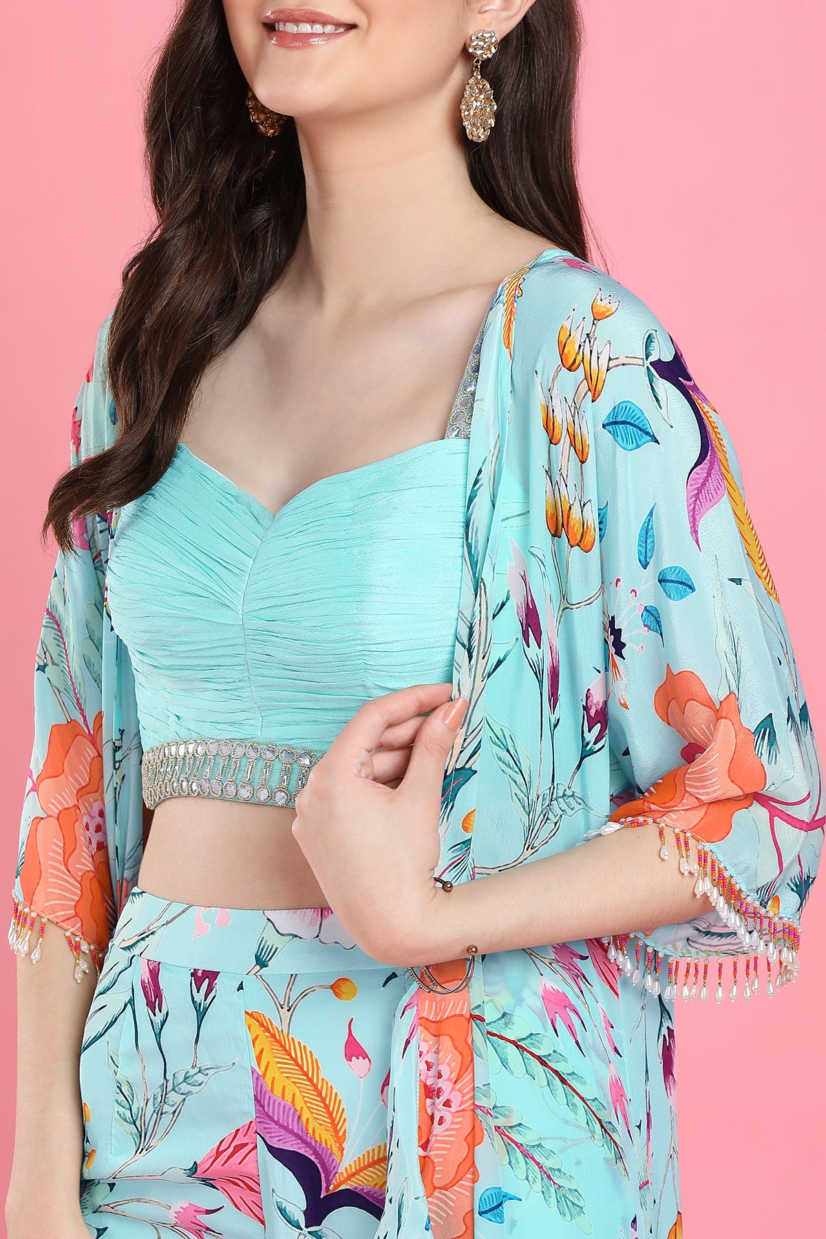 Aqua Cape Pallazo Set