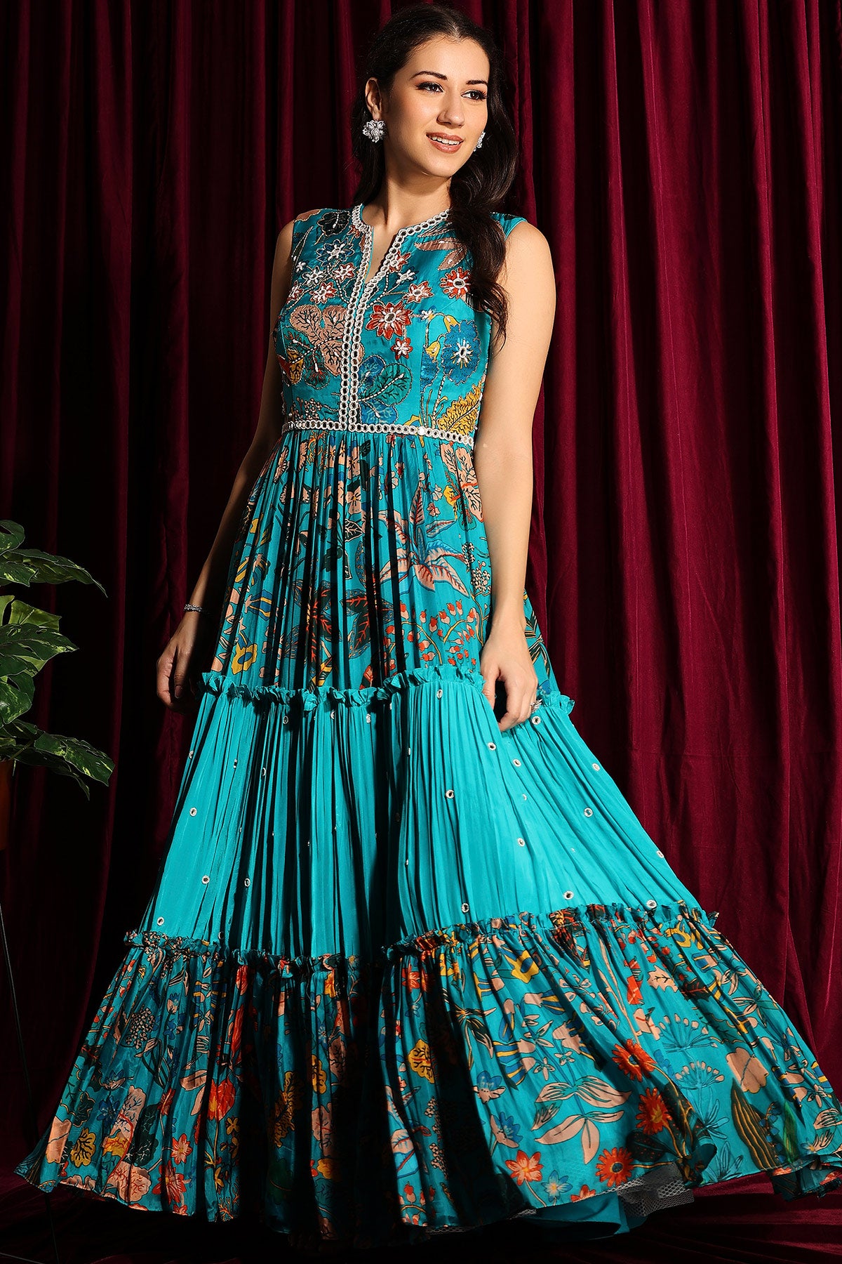 Gathered Anarkali Gown