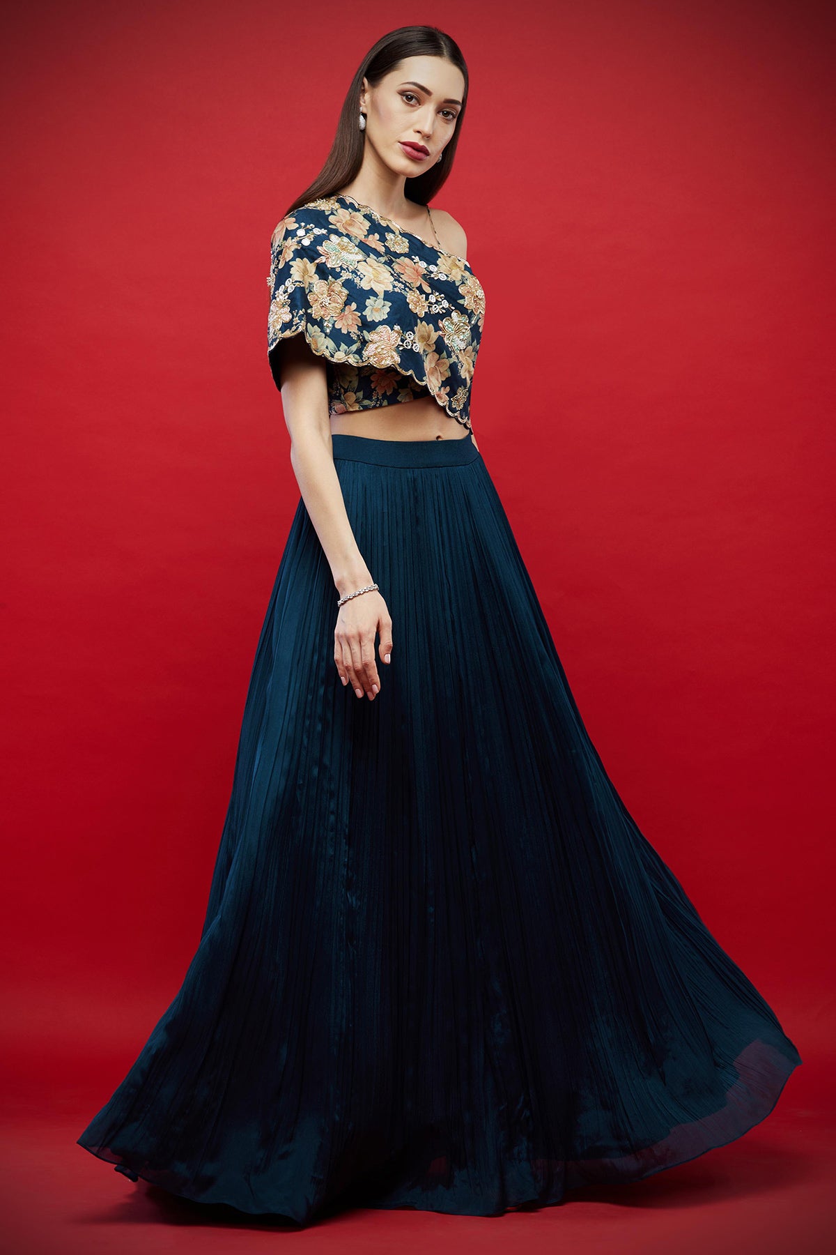 Short Cape Lehenga Set