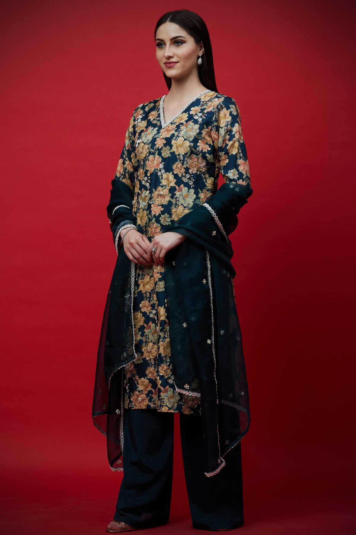 Navy Straight Tunic Set