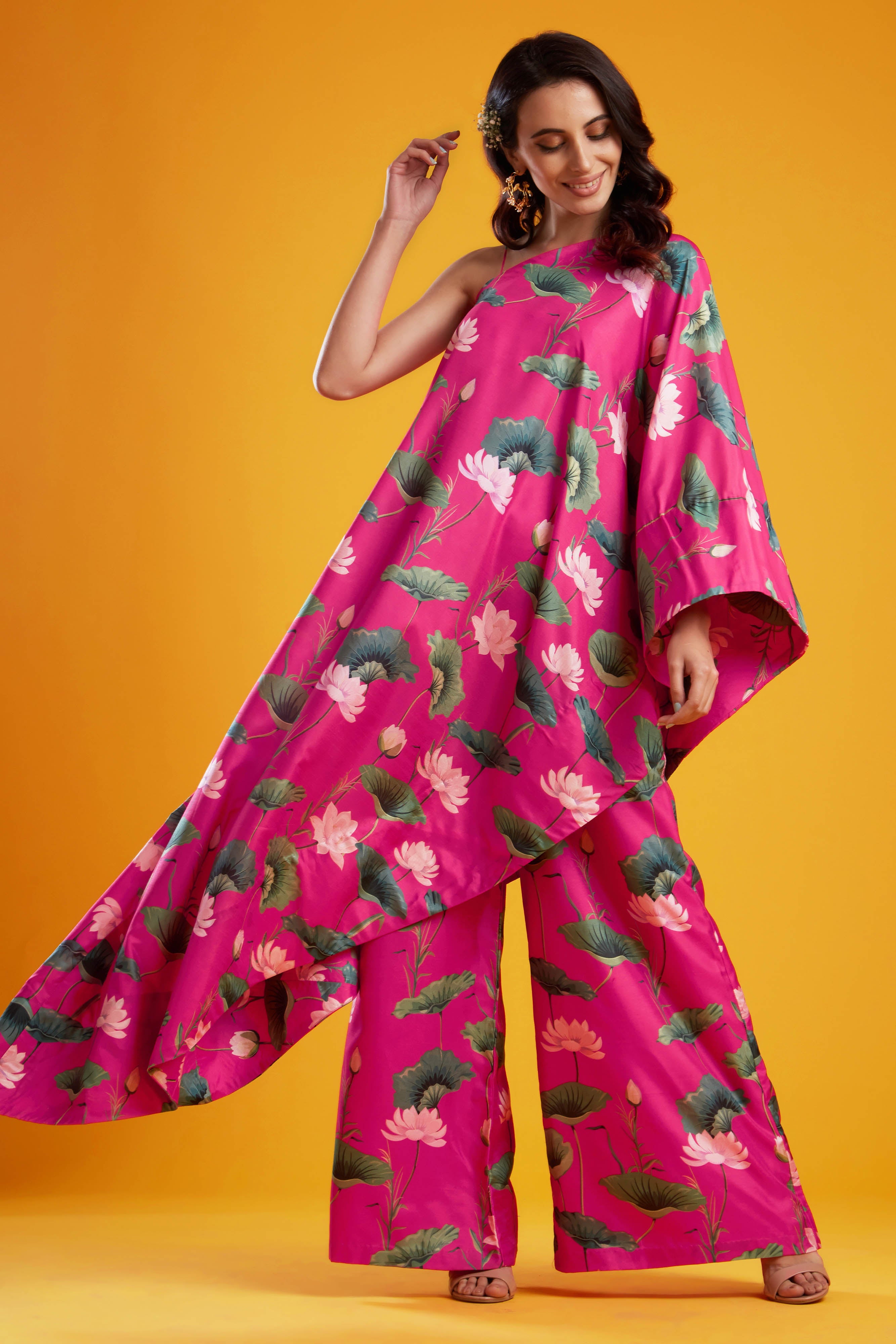 One Shoulder Kaftan Set