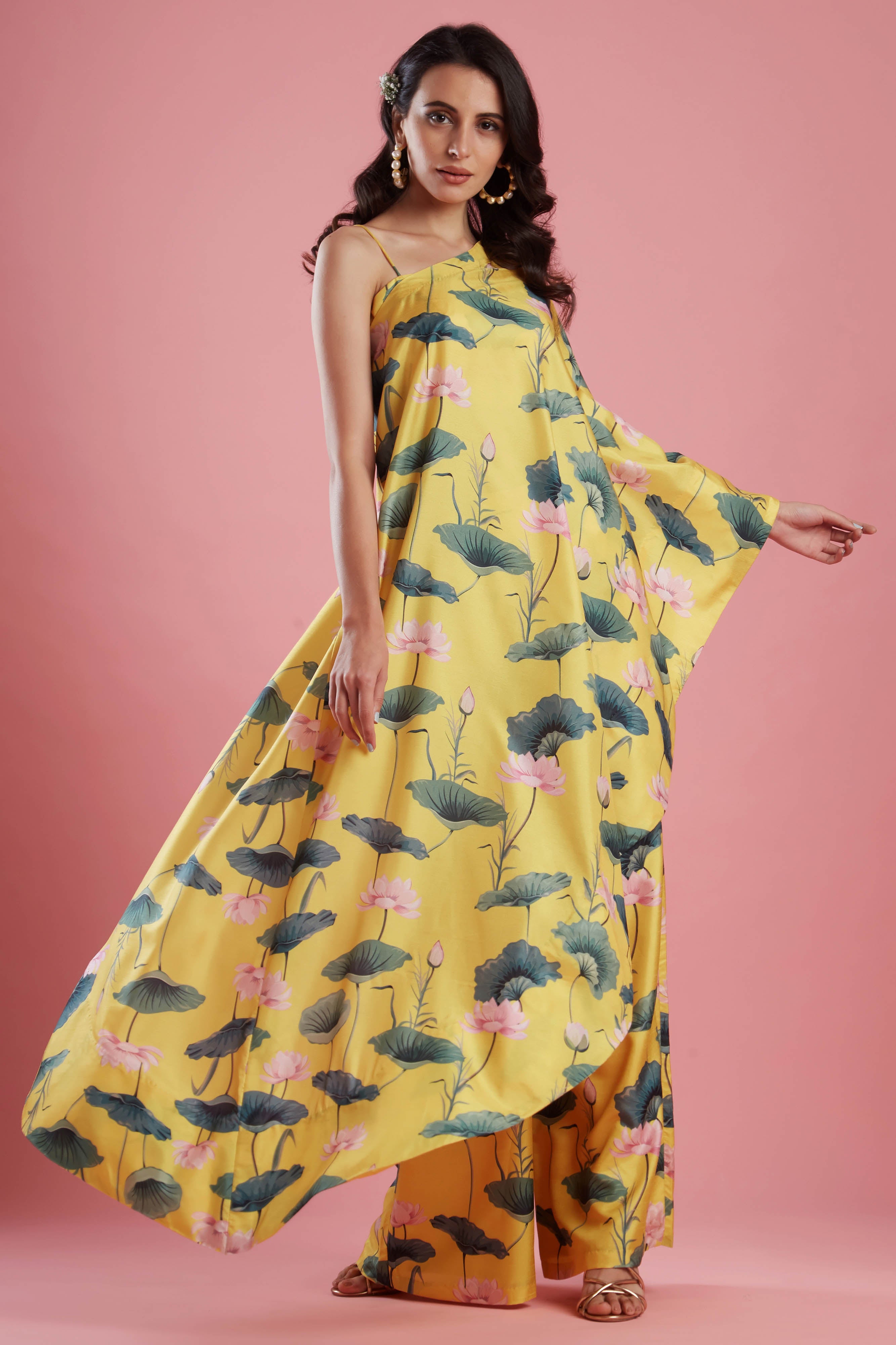 One Shoulder Kaftan Set