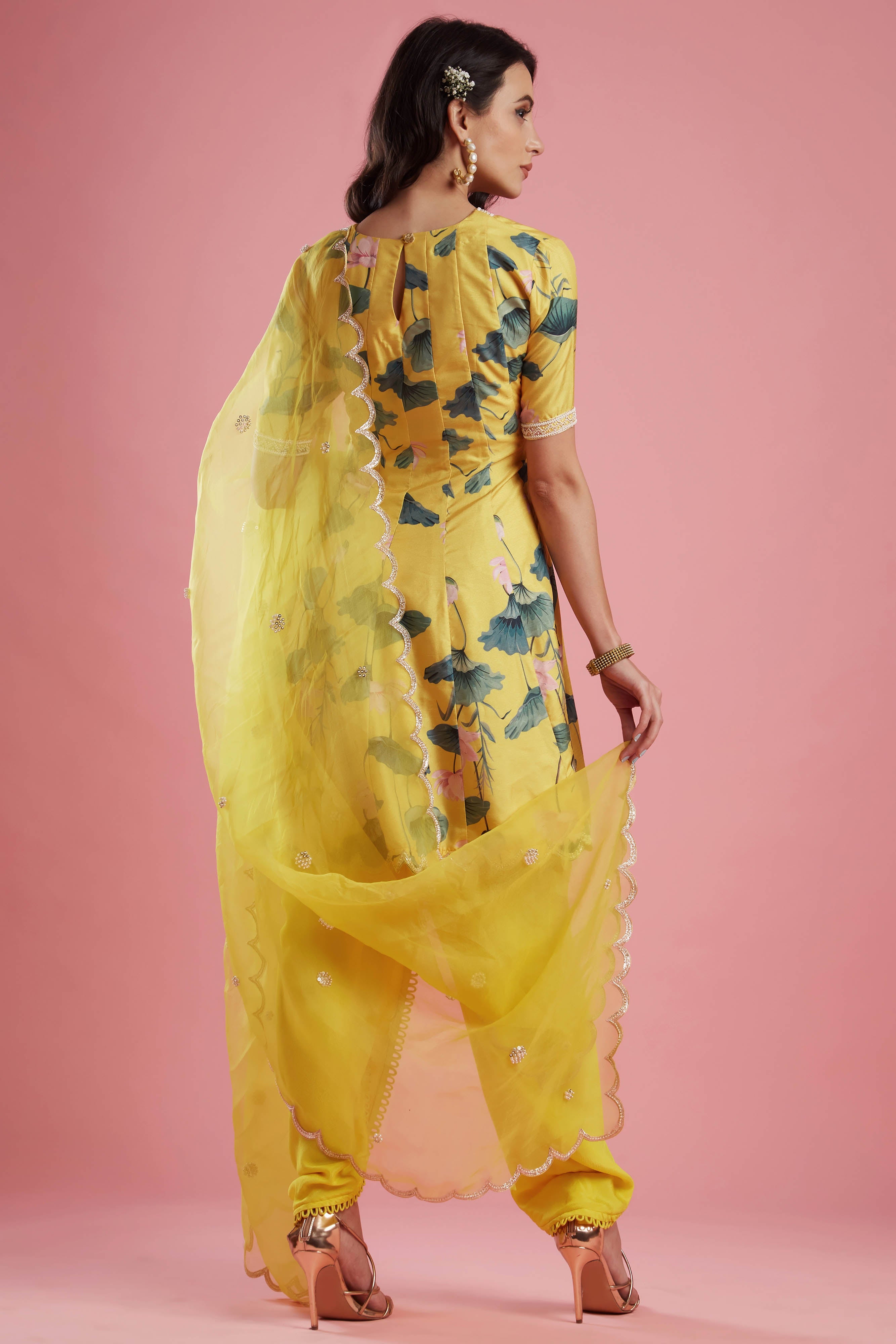 Short Tunic With Tulip Dhoti set