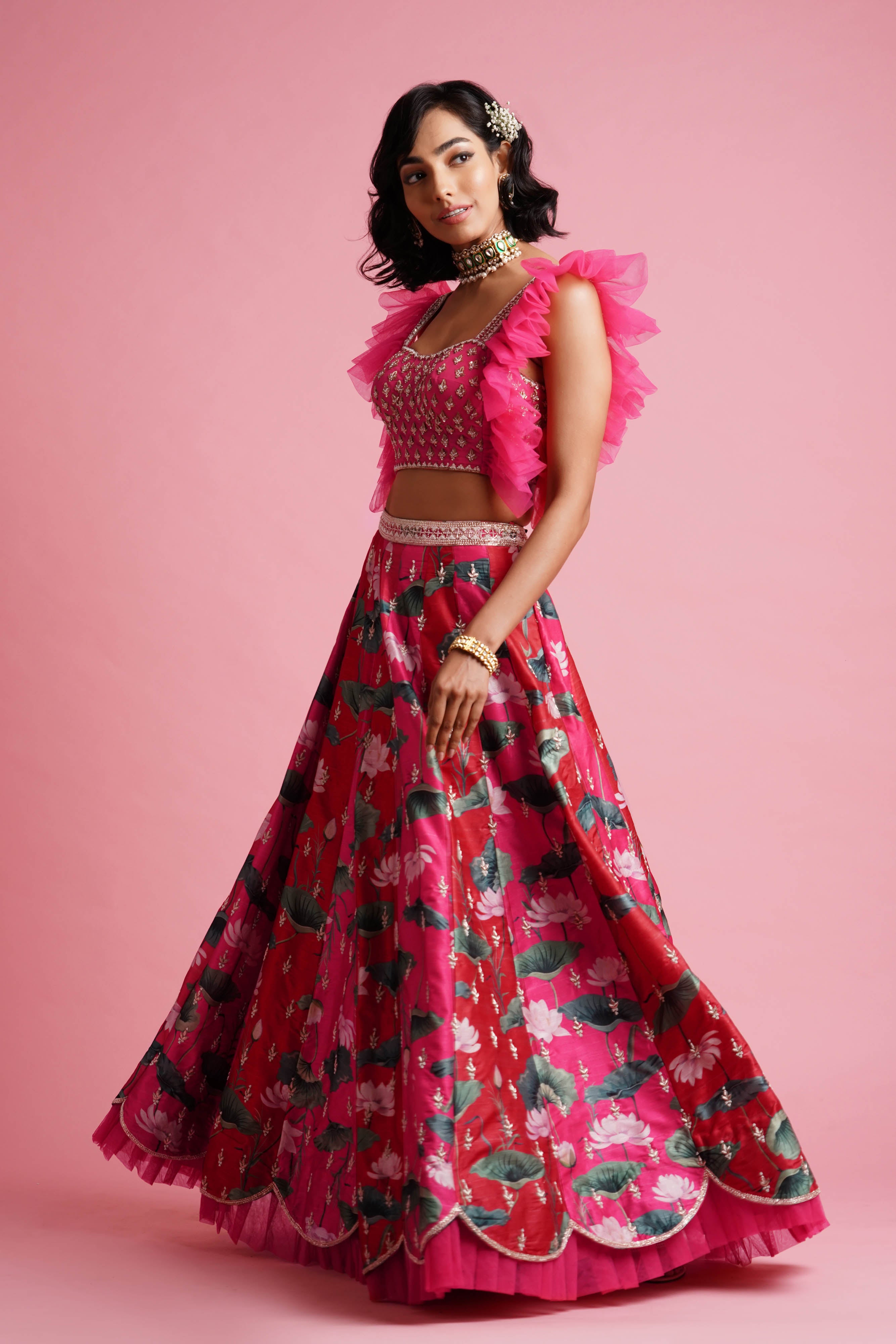 Frill blouse lehenga