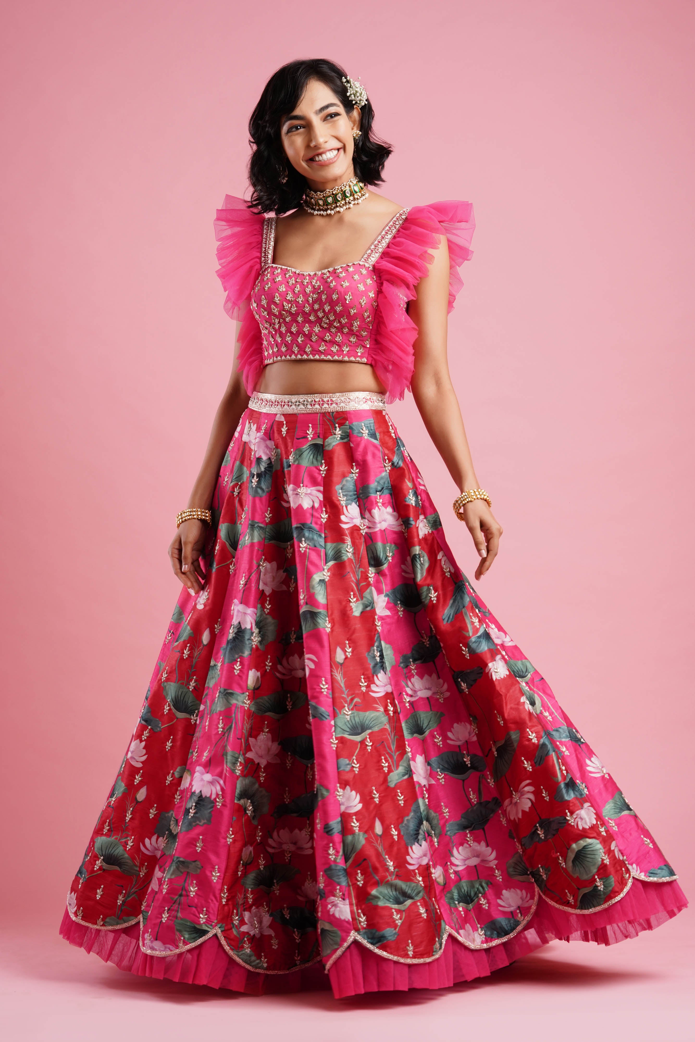 Frill blouse lehenga