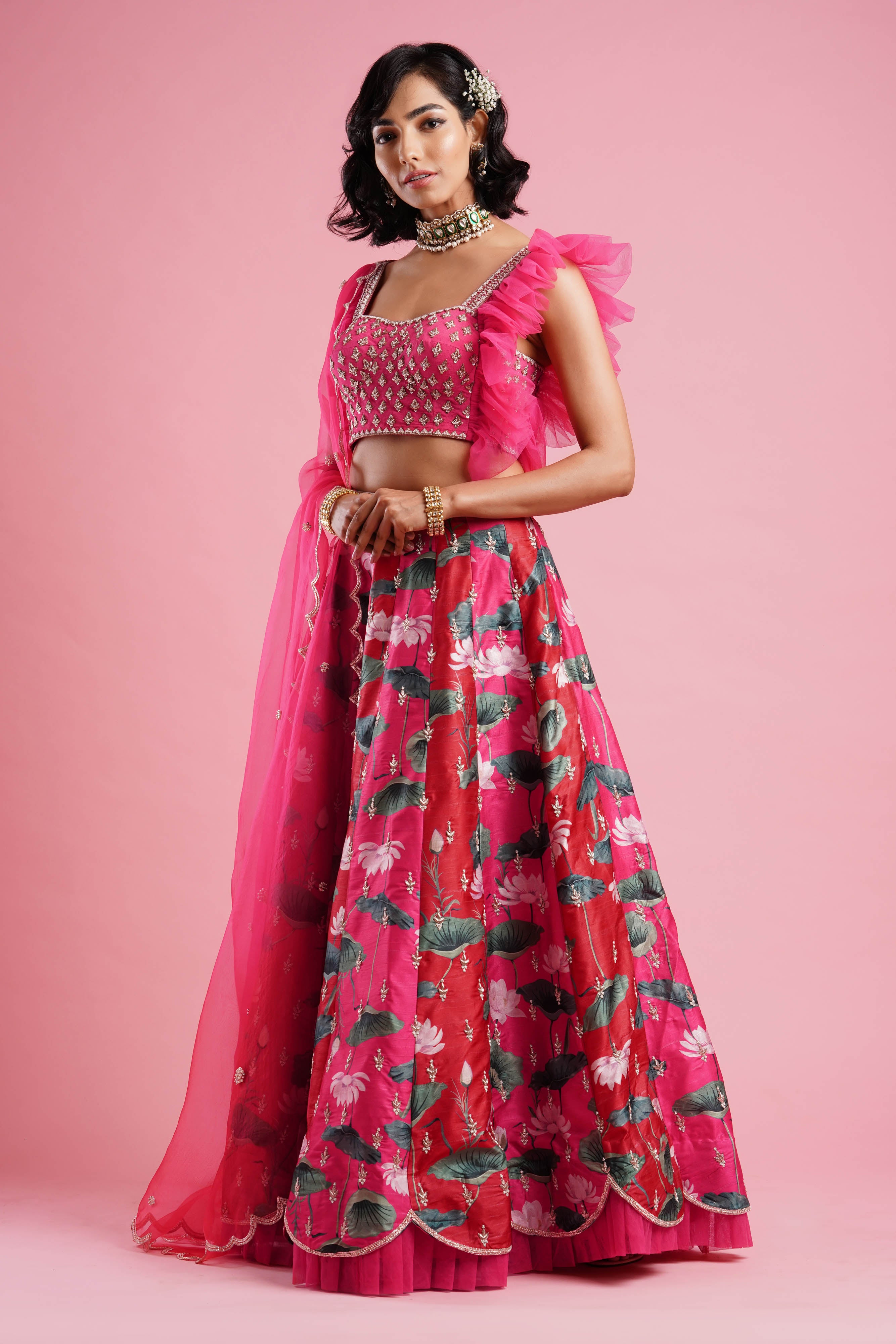 Frill blouse lehenga
