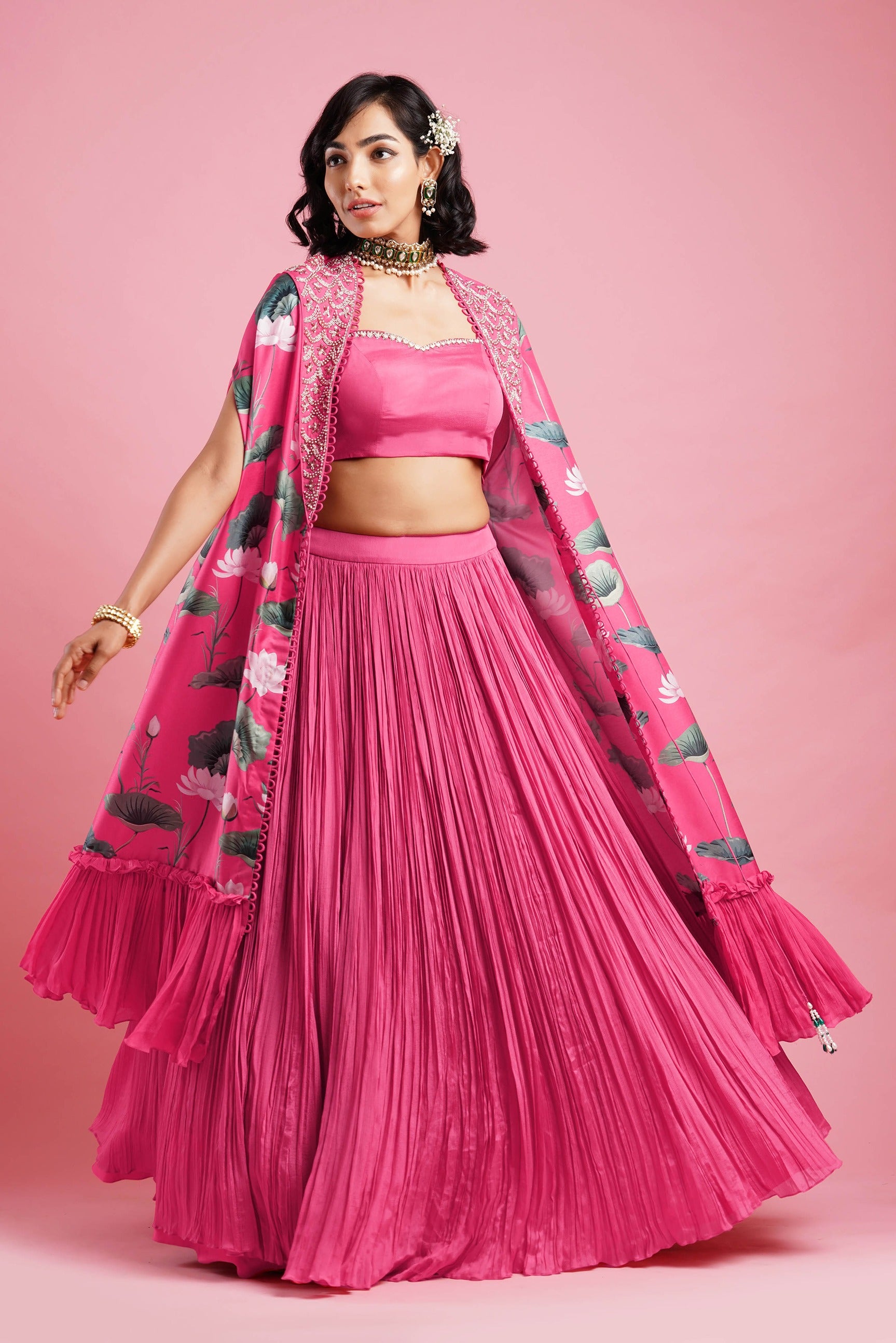 Printed Cape Lehenga