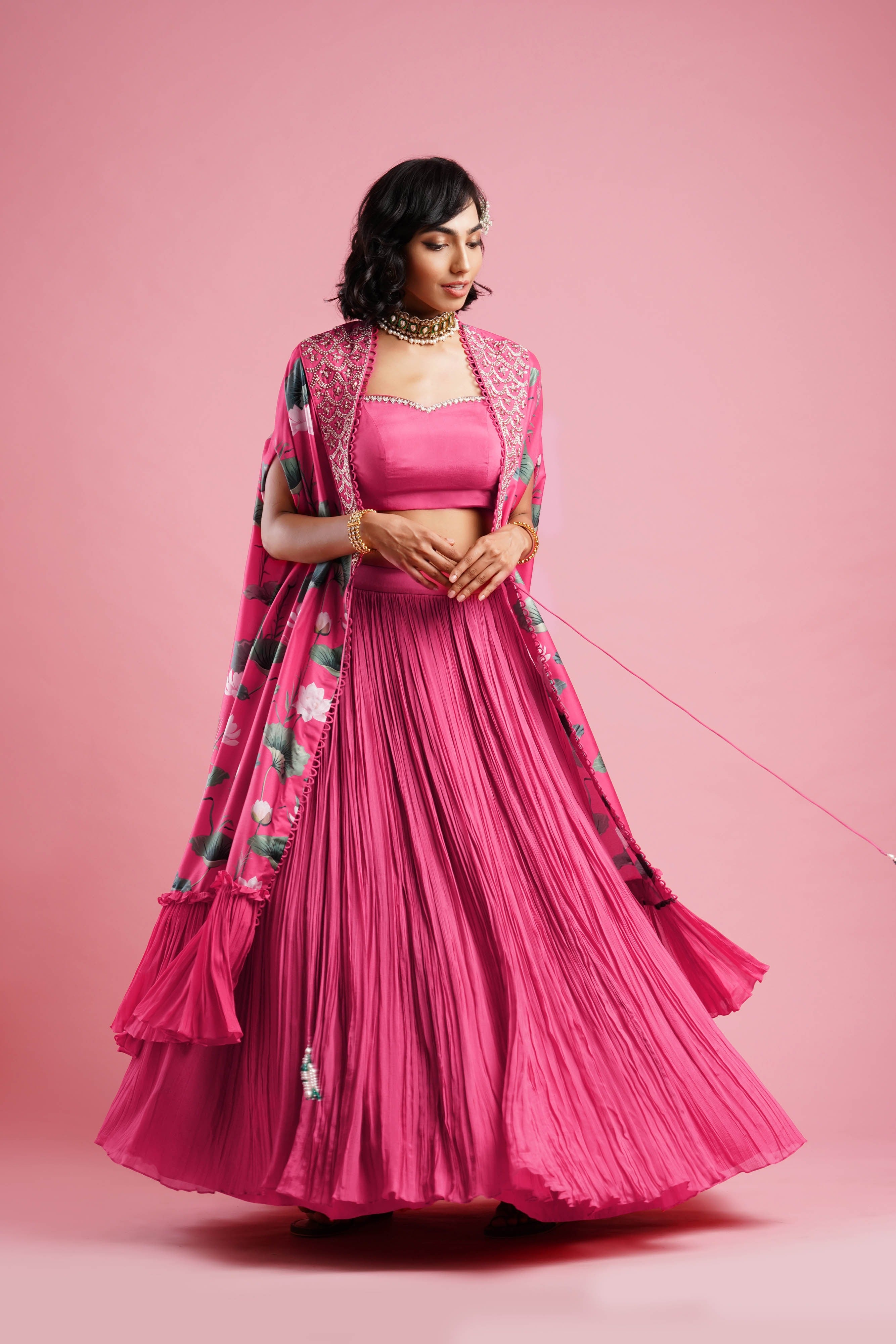 Printed Cape Lehenga