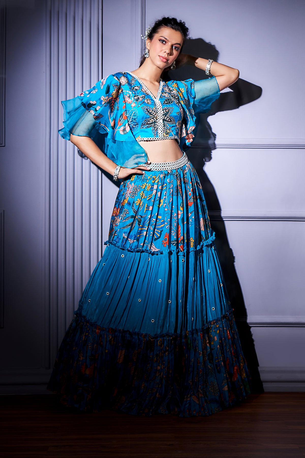 Frill Organza Lehenga