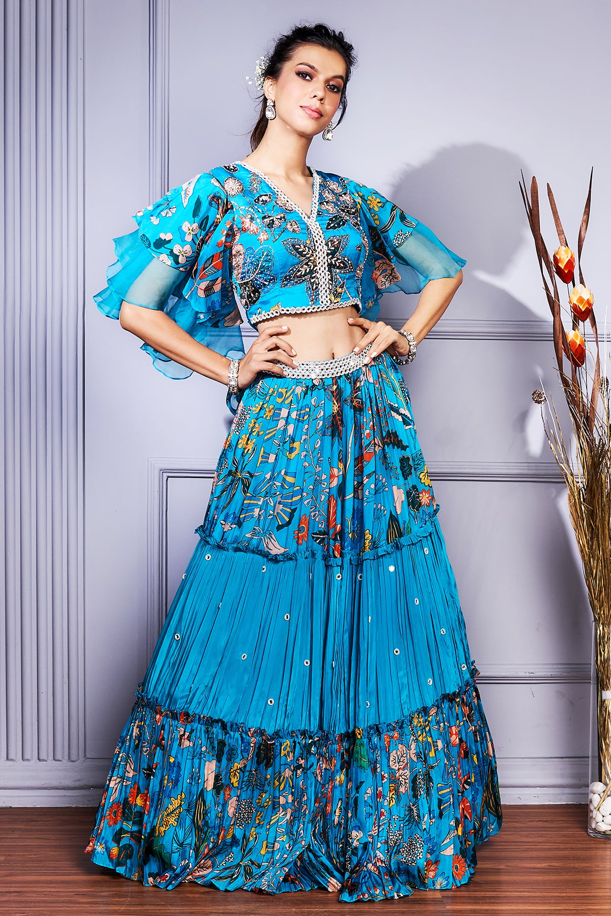 Frill Organza Lehenga