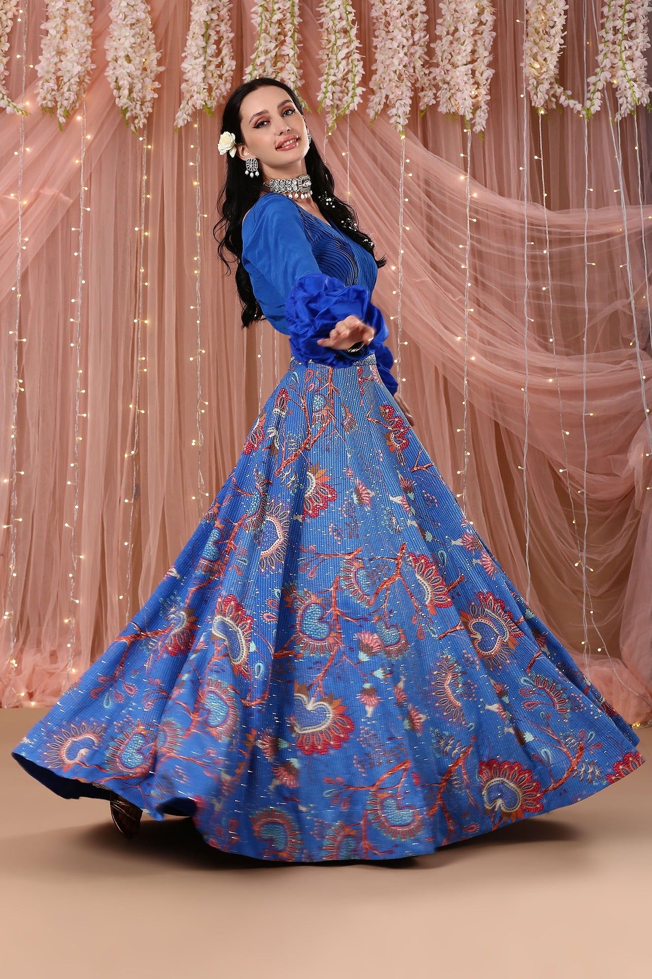 Cobalt Blue Victorian Lehenga