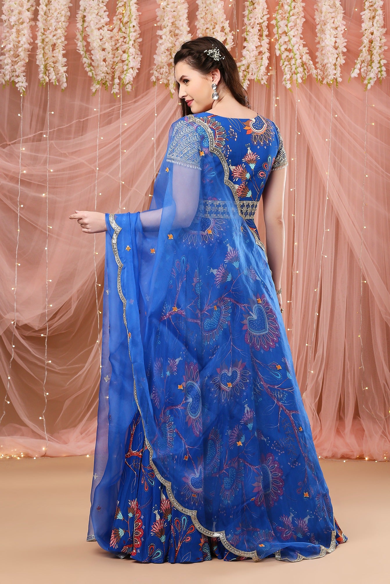 Cobalt blue anarkali