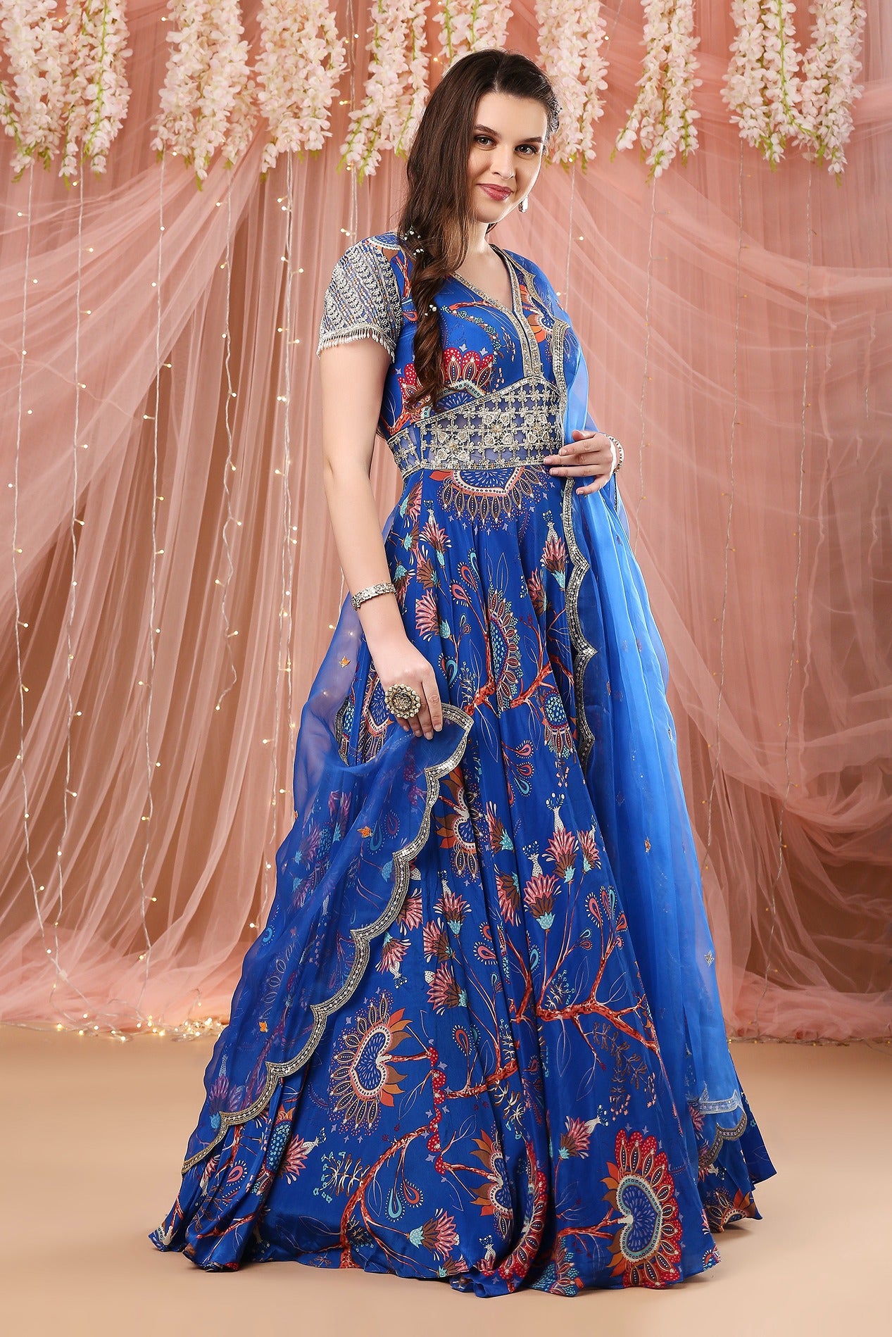 Cobalt blue anarkali