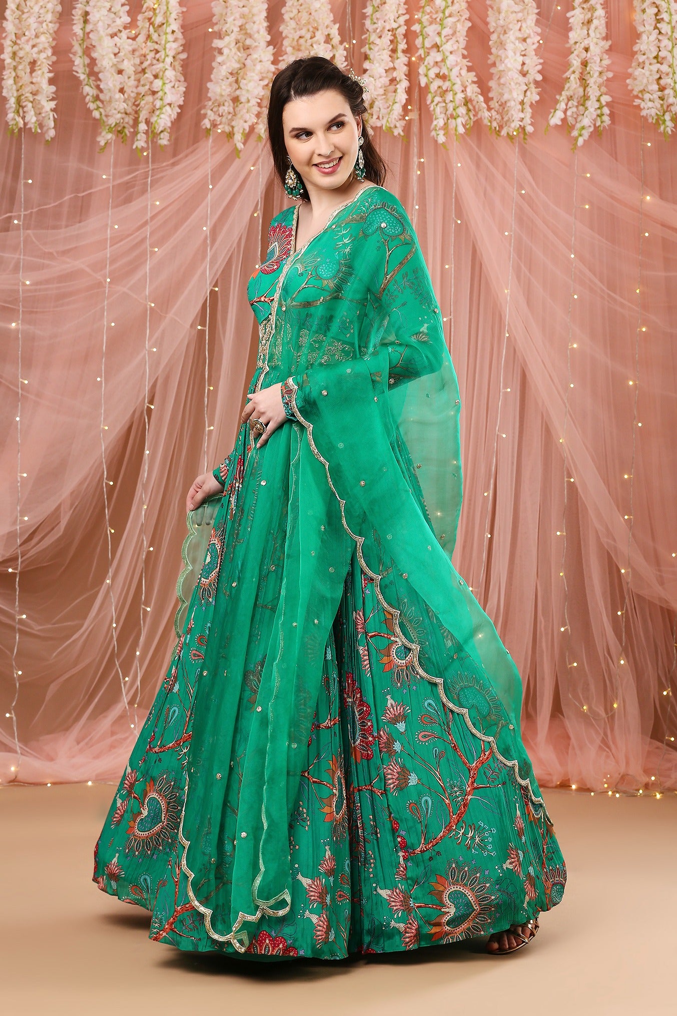 Jade Green Full sleeves Anarkali