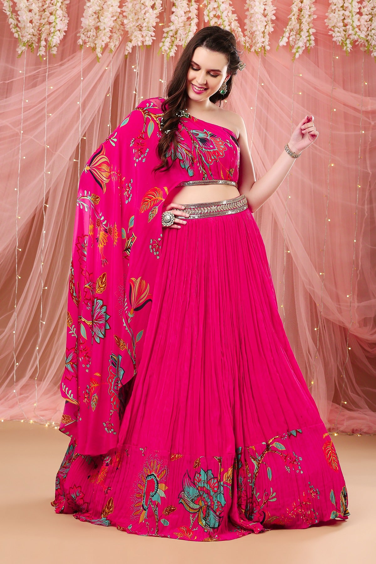 Rani One Shoulder Drape Lehenga
